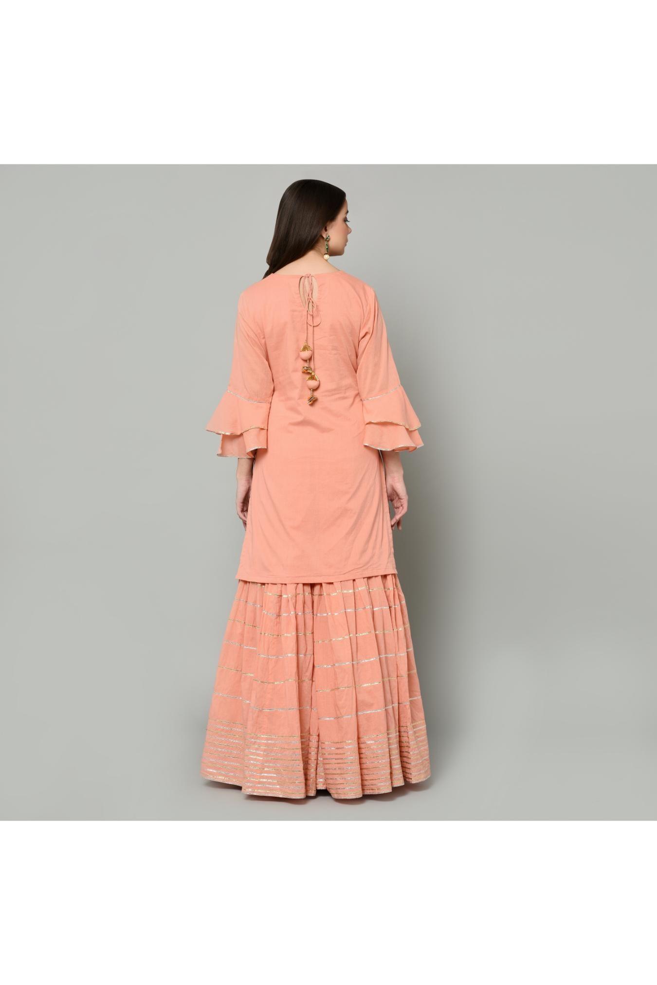 PEACH PINK SHARARA SET OF 3