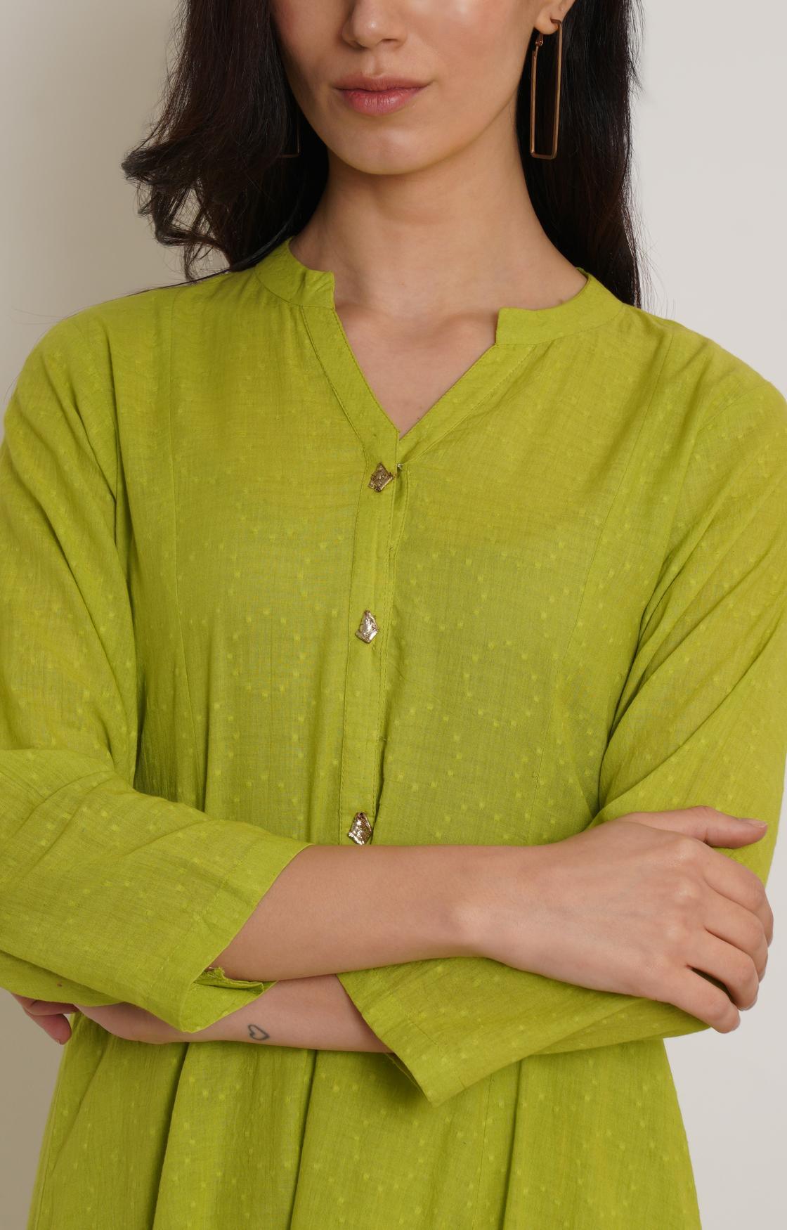 Lime Green High Low Tunic Set of 3