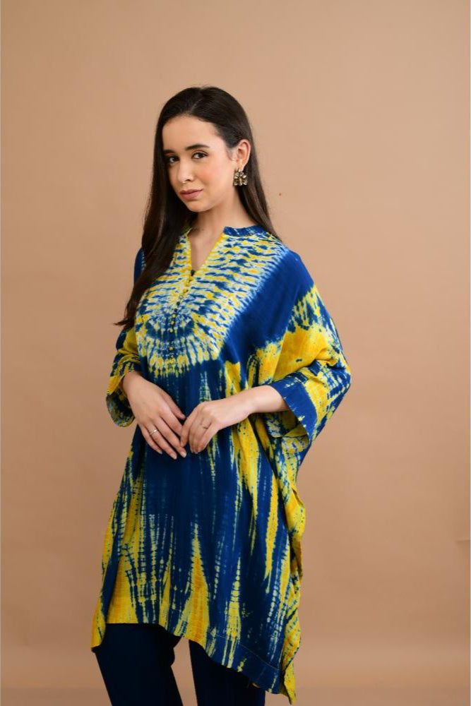 Blue Mustard Tie Dye & Shibori Tunic set of 2