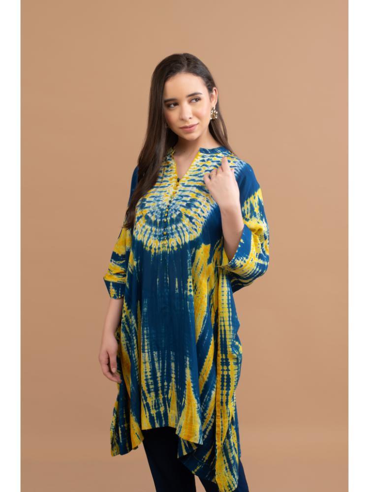 Blue Mustard Tie Dye & Shibori Tunic set of 2