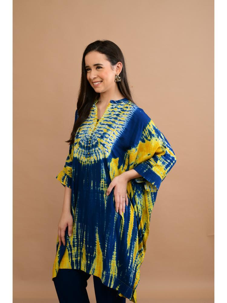 Blue Mustard Tie Dye & Shibori Tunic set of 2