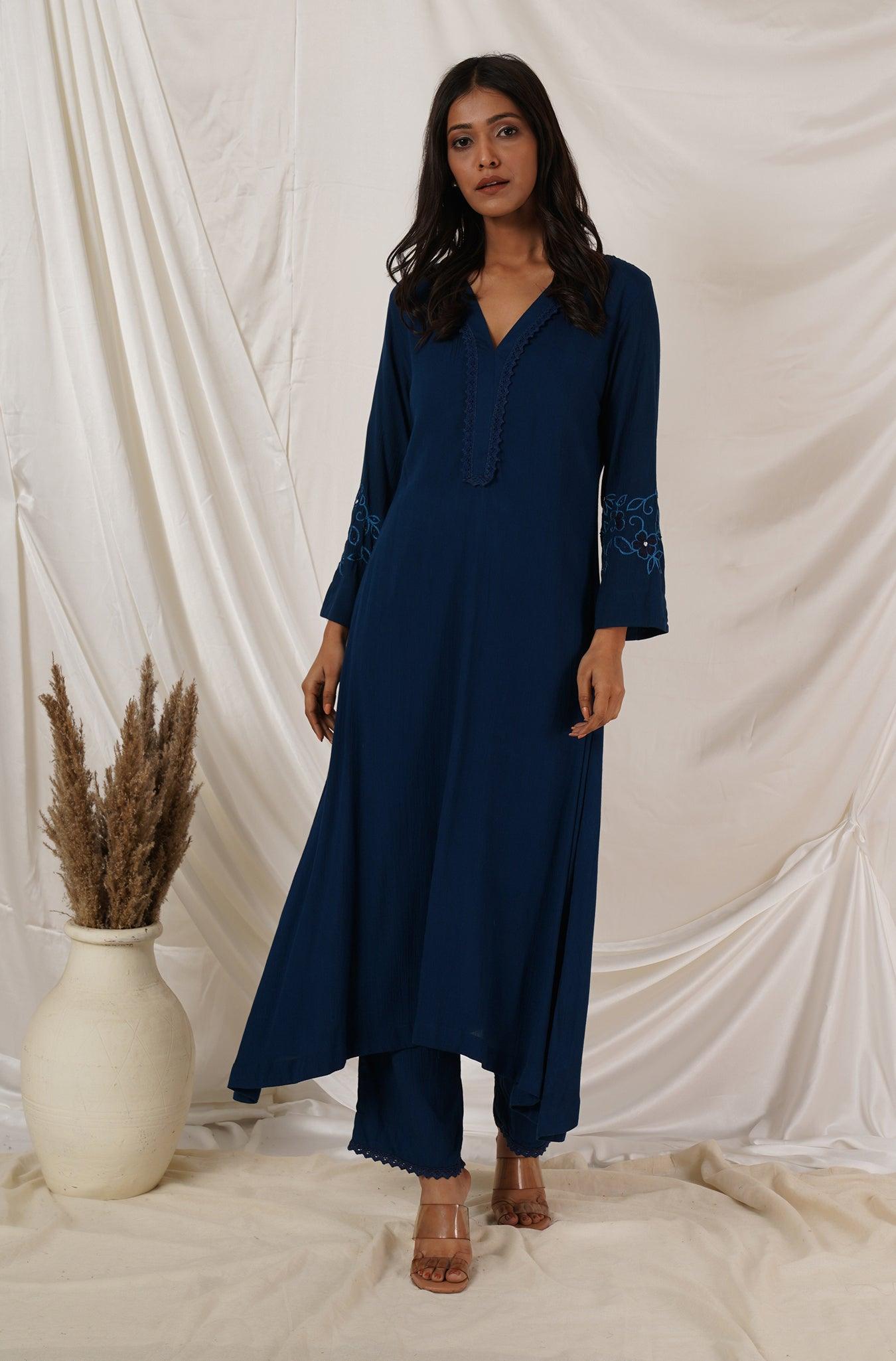 Royal Blue  Kurta Coord Set Of 2
