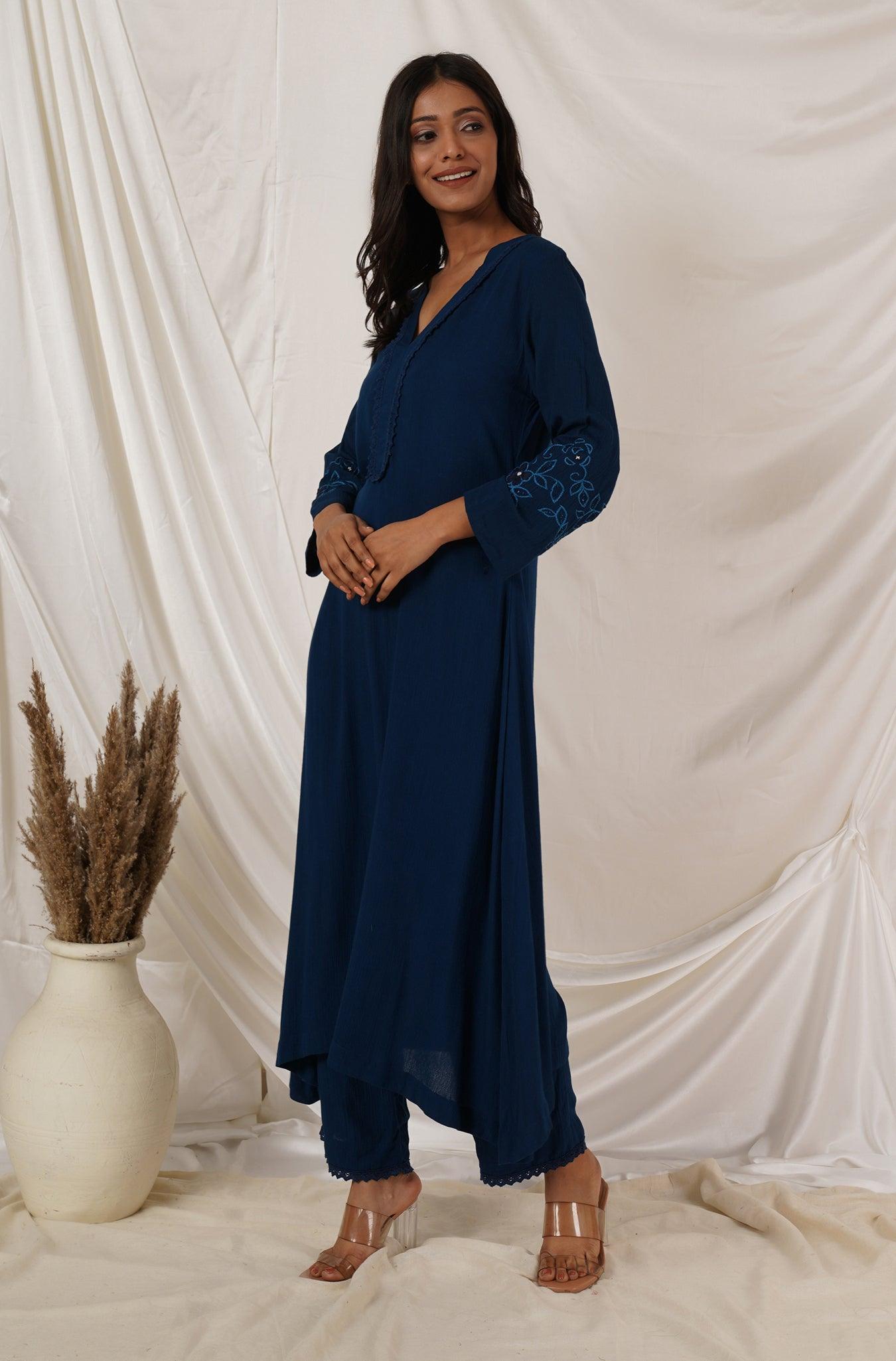 Royal Blue  Kurta Coord Set Of 2