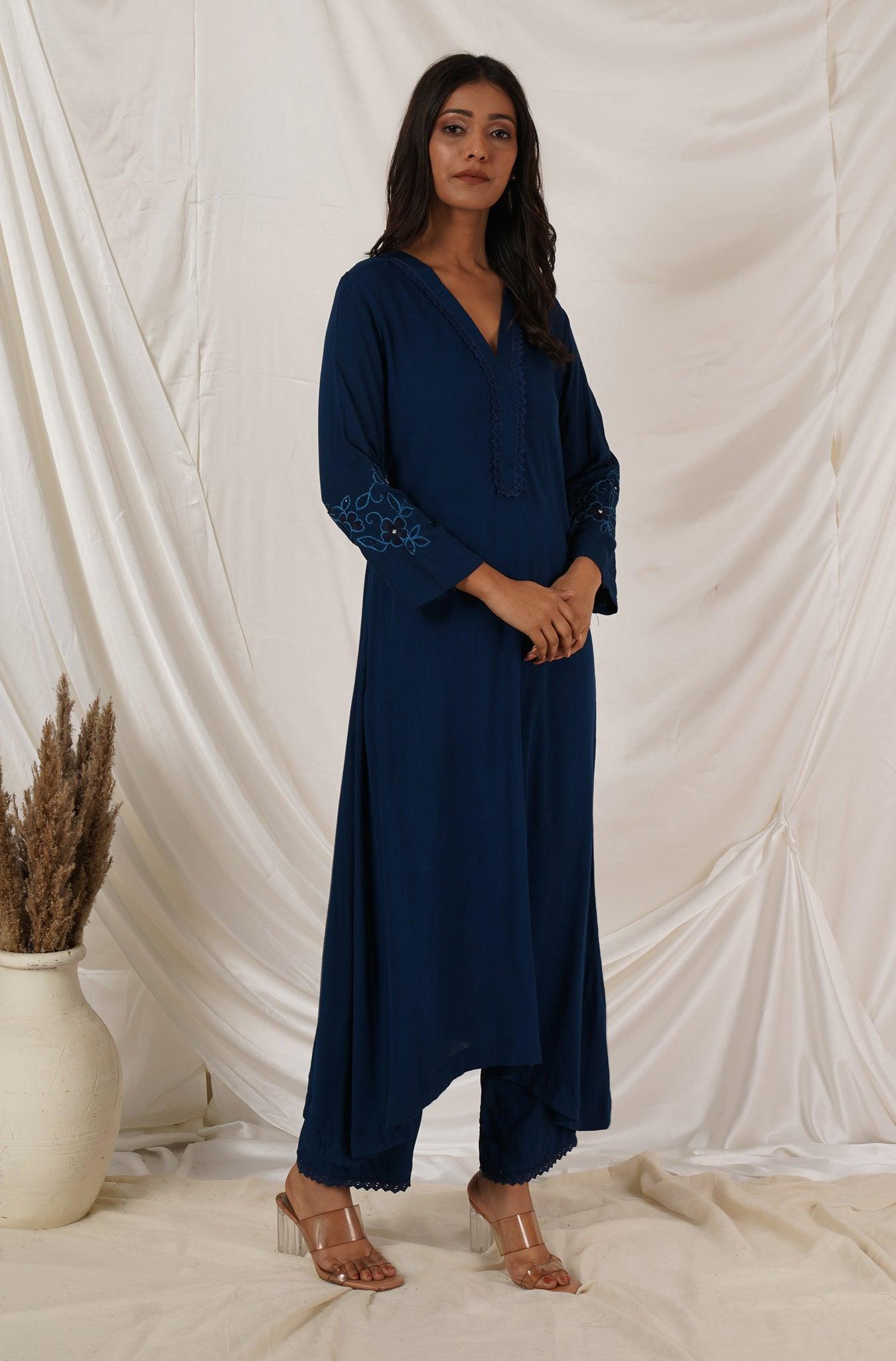 Royal Blue  Kurta Coord Set Of 2