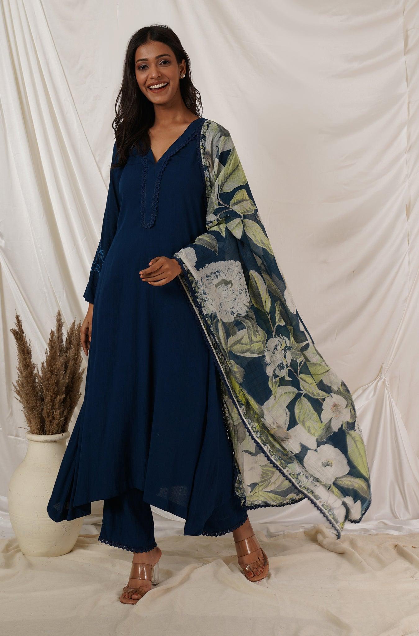 Royal Blue  Kurta Coord Set Of 2