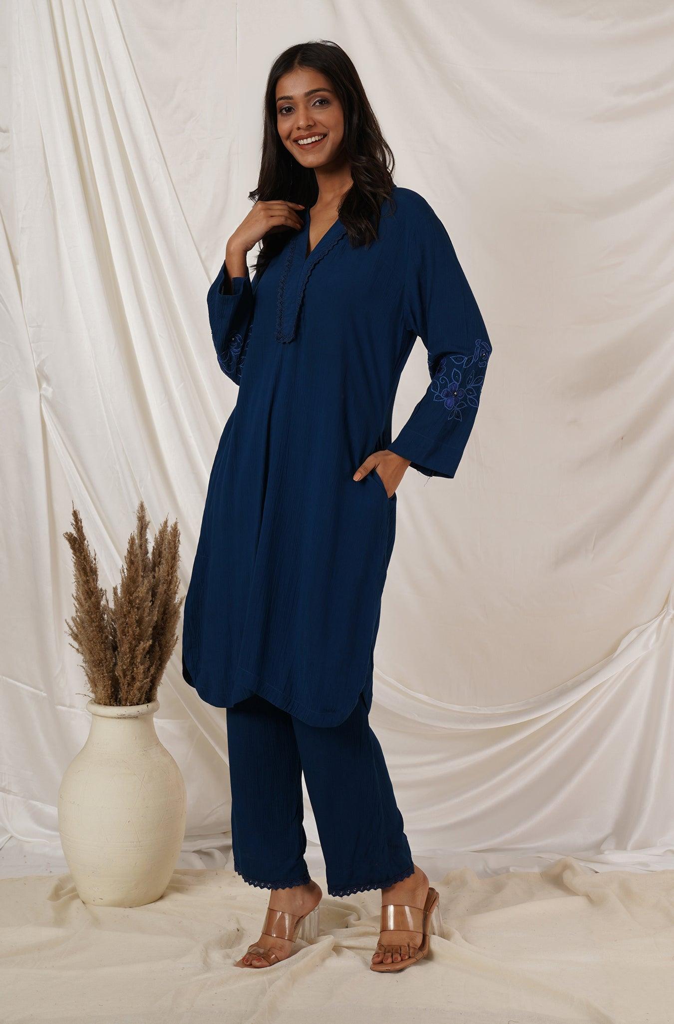 Royal Blue Tunic Coord Set Of 2