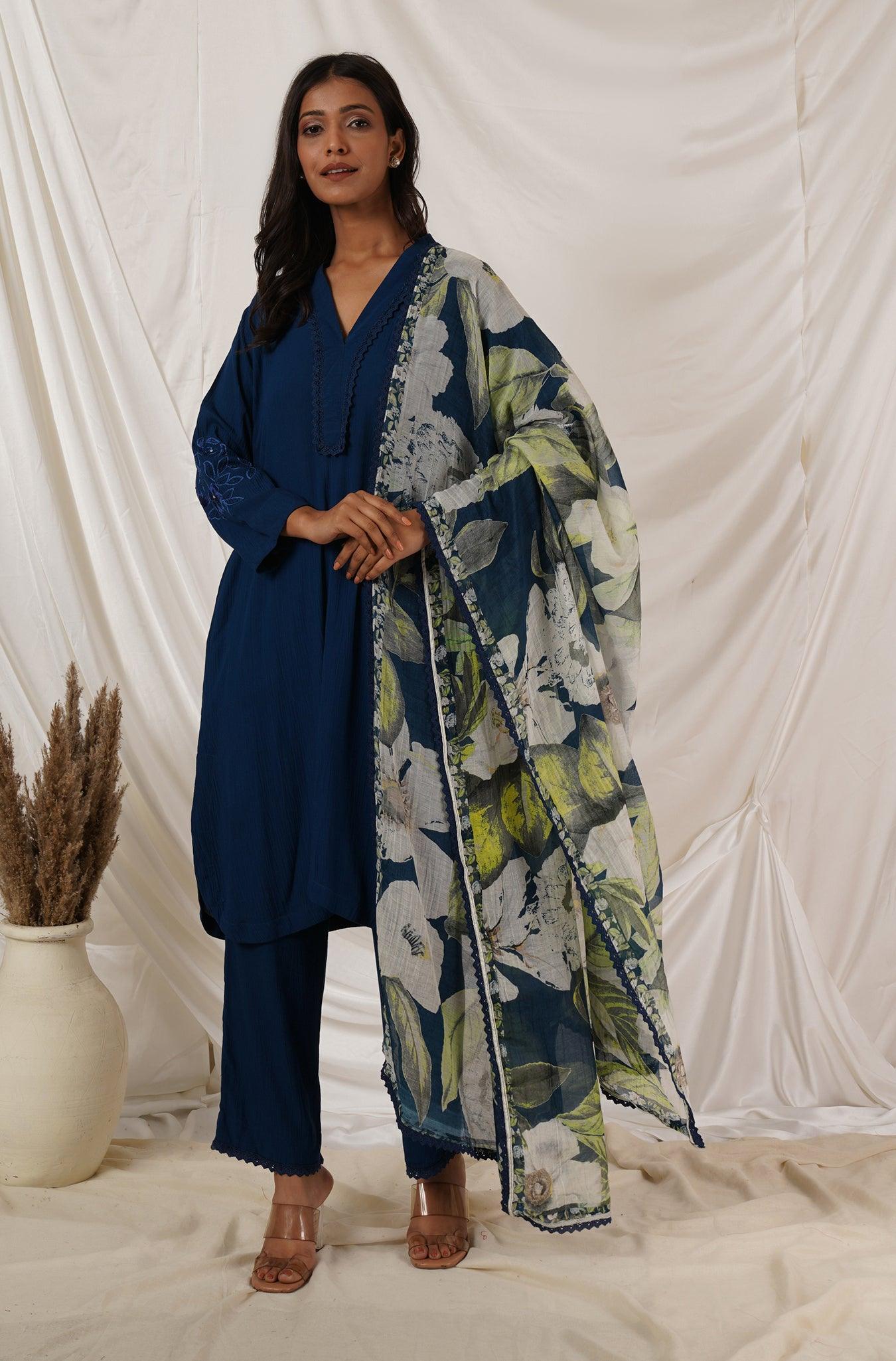 Royal Blue Tunic Coord Set Of 2