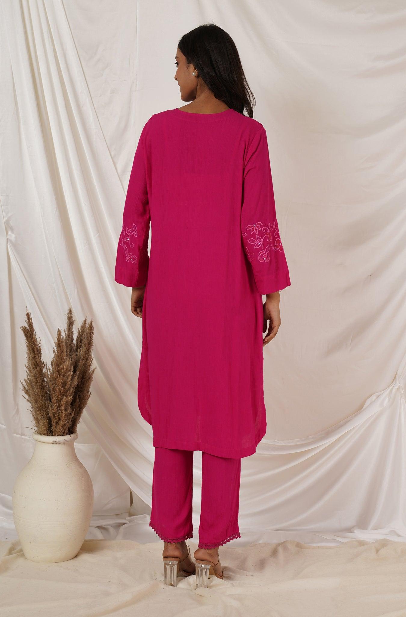 Fuchsia Pink Tunic Coord Set Of 2