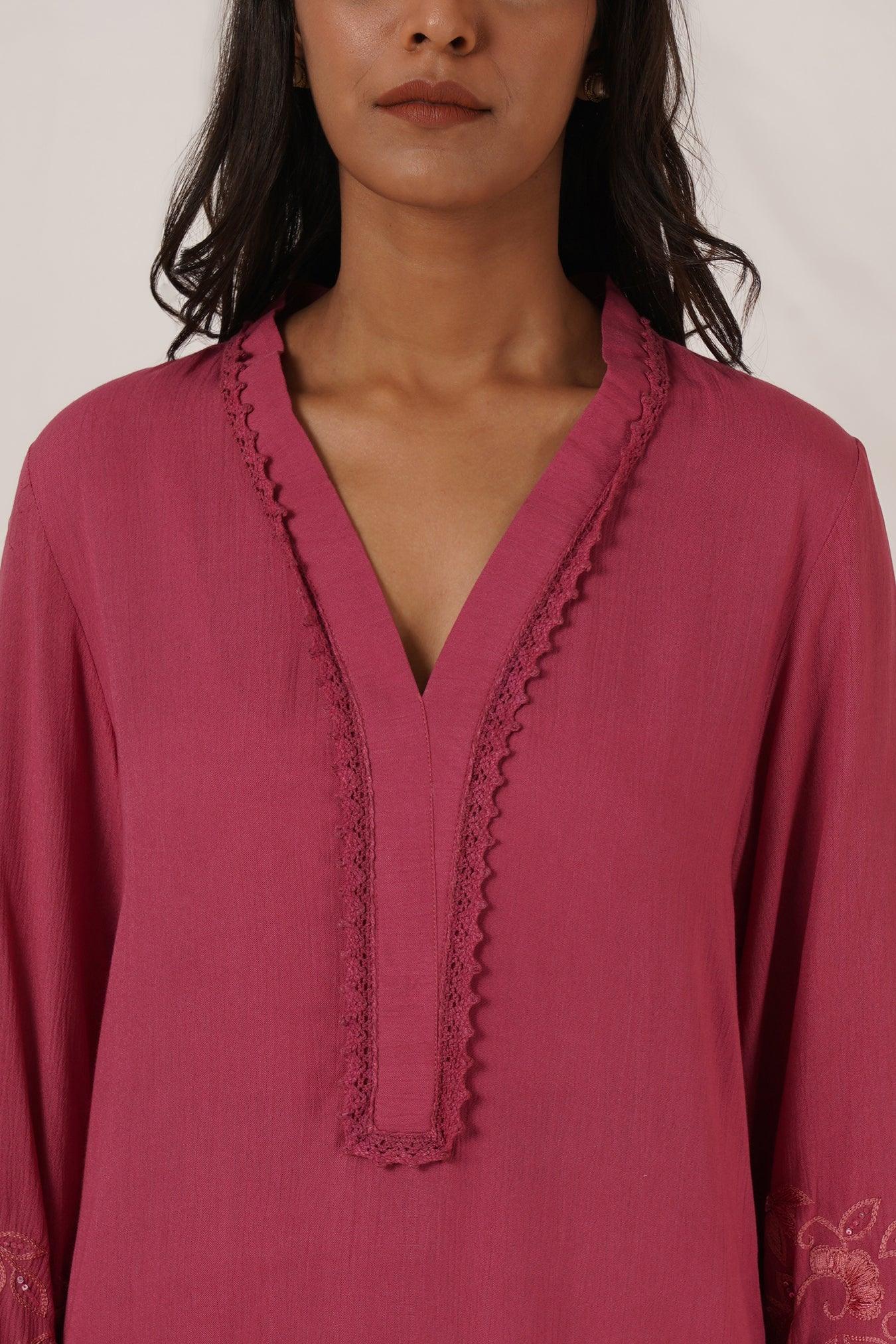 Rose Pink Tunic Coord Set Of 2