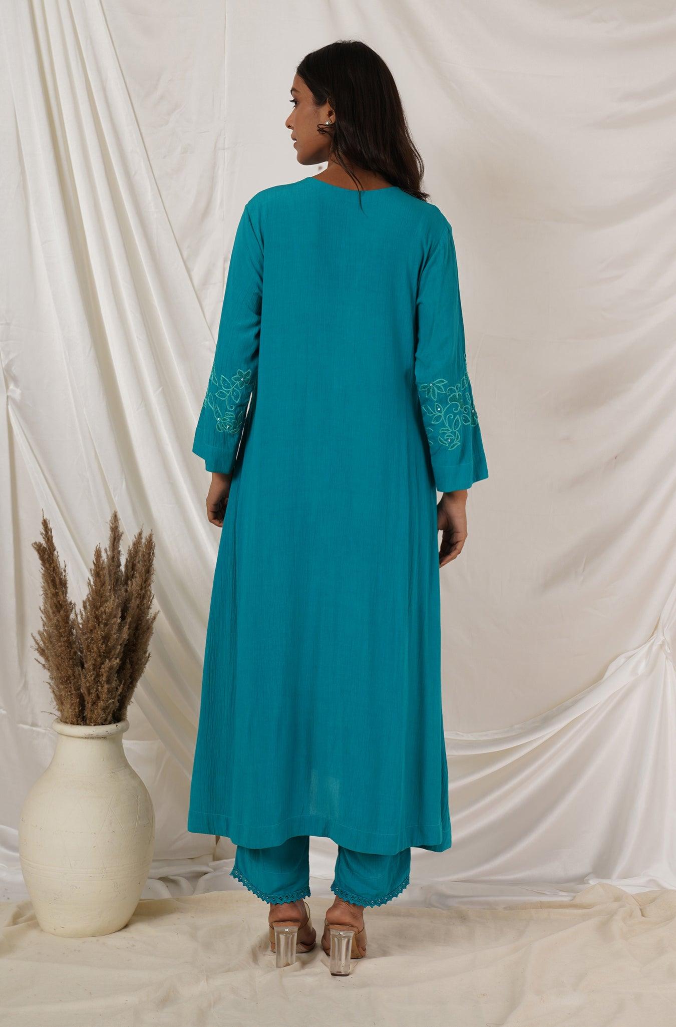 Turquoise Kurta Set Of  2
