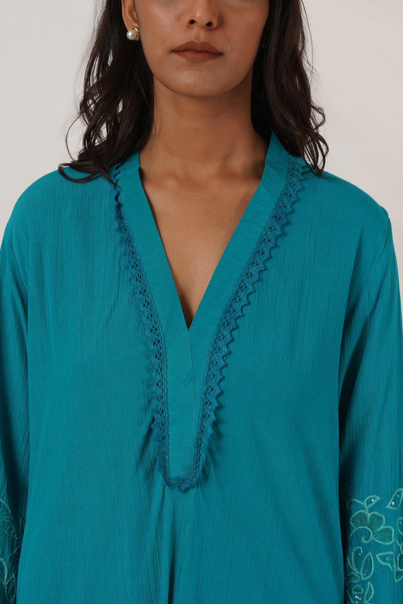 Turquoise Tunic Coord Set Of 2