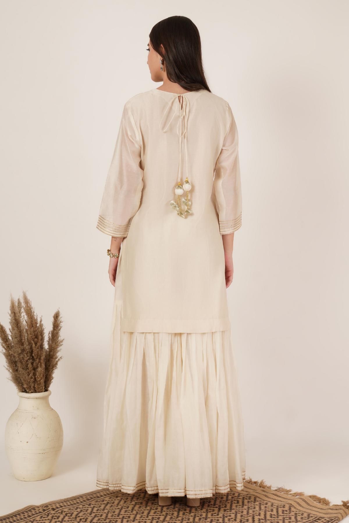 Off white Zardozi Embroidered Sharara of 2