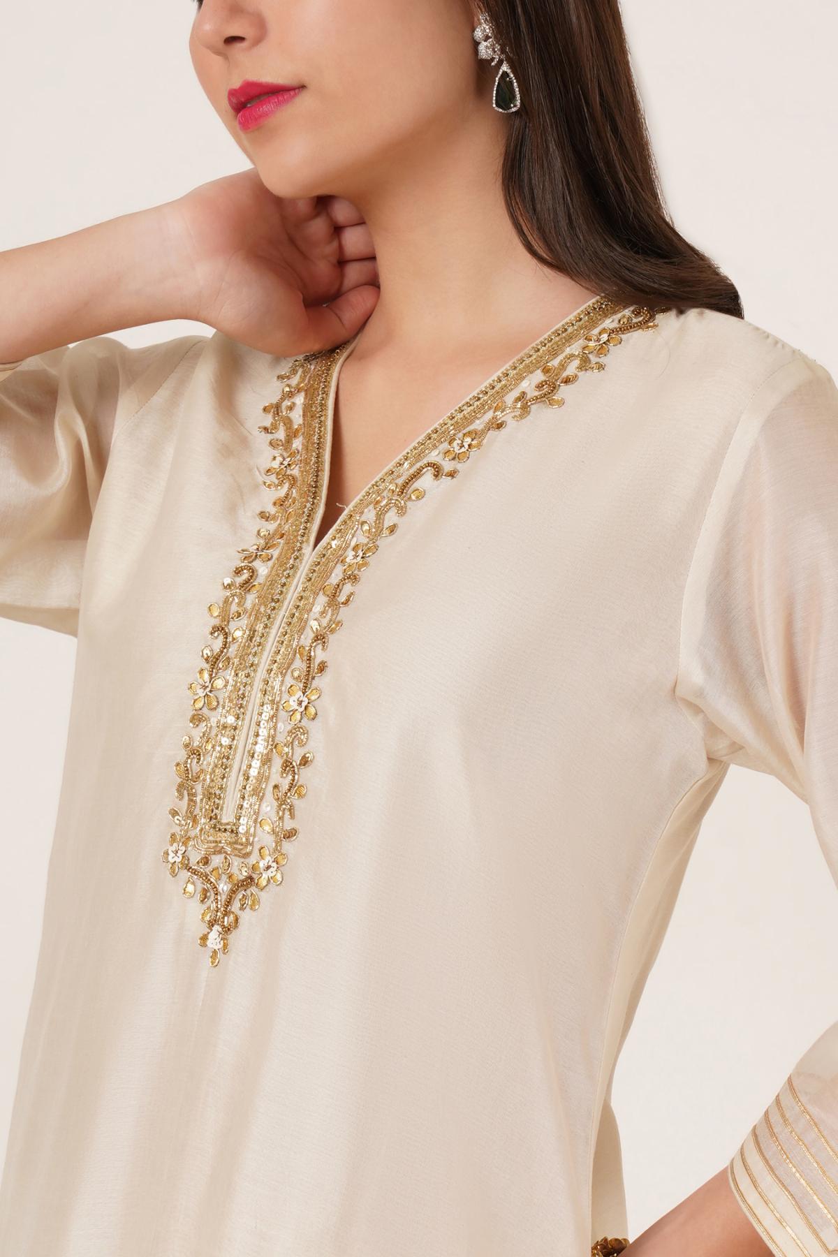 Off white Zardozi Embroidered Sharara of 2