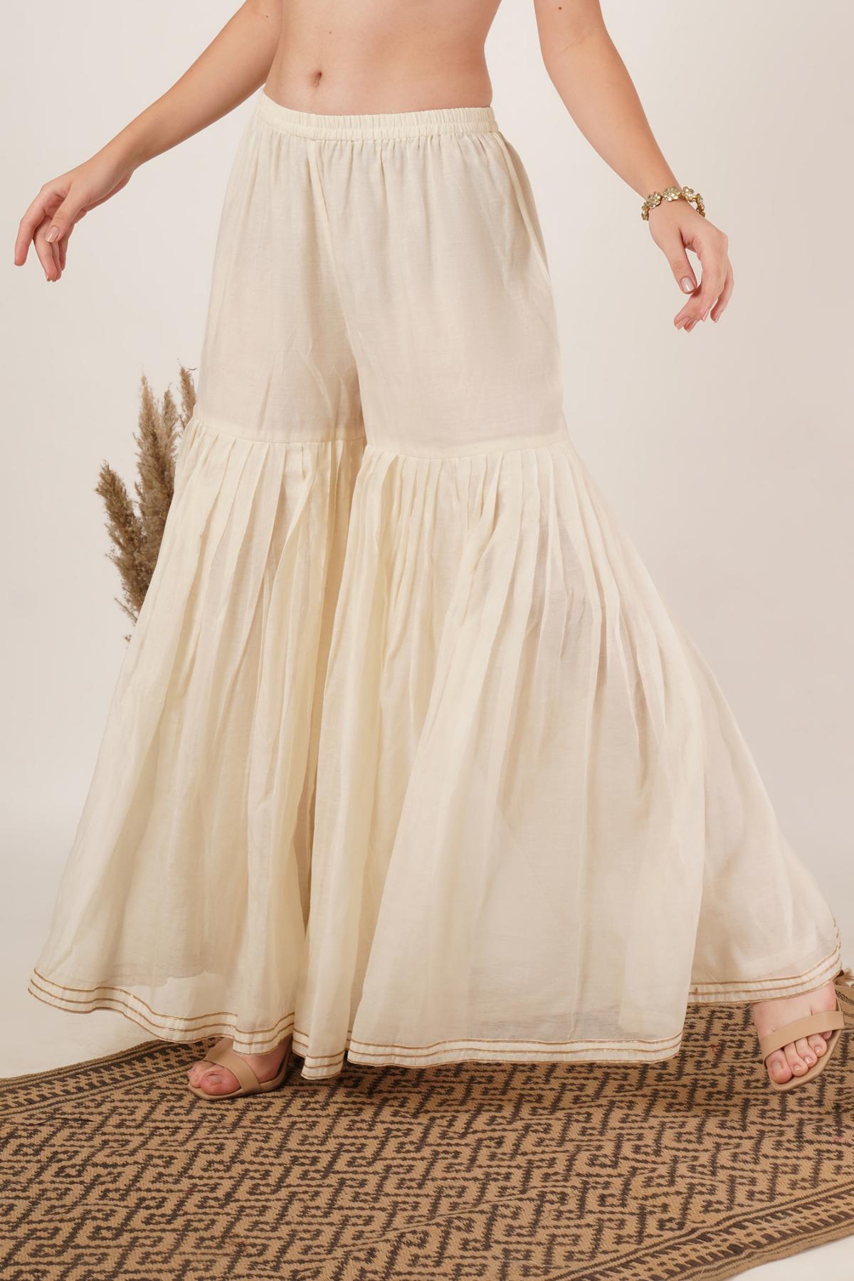 Off white Zardozi Embroidered Sharara of 2