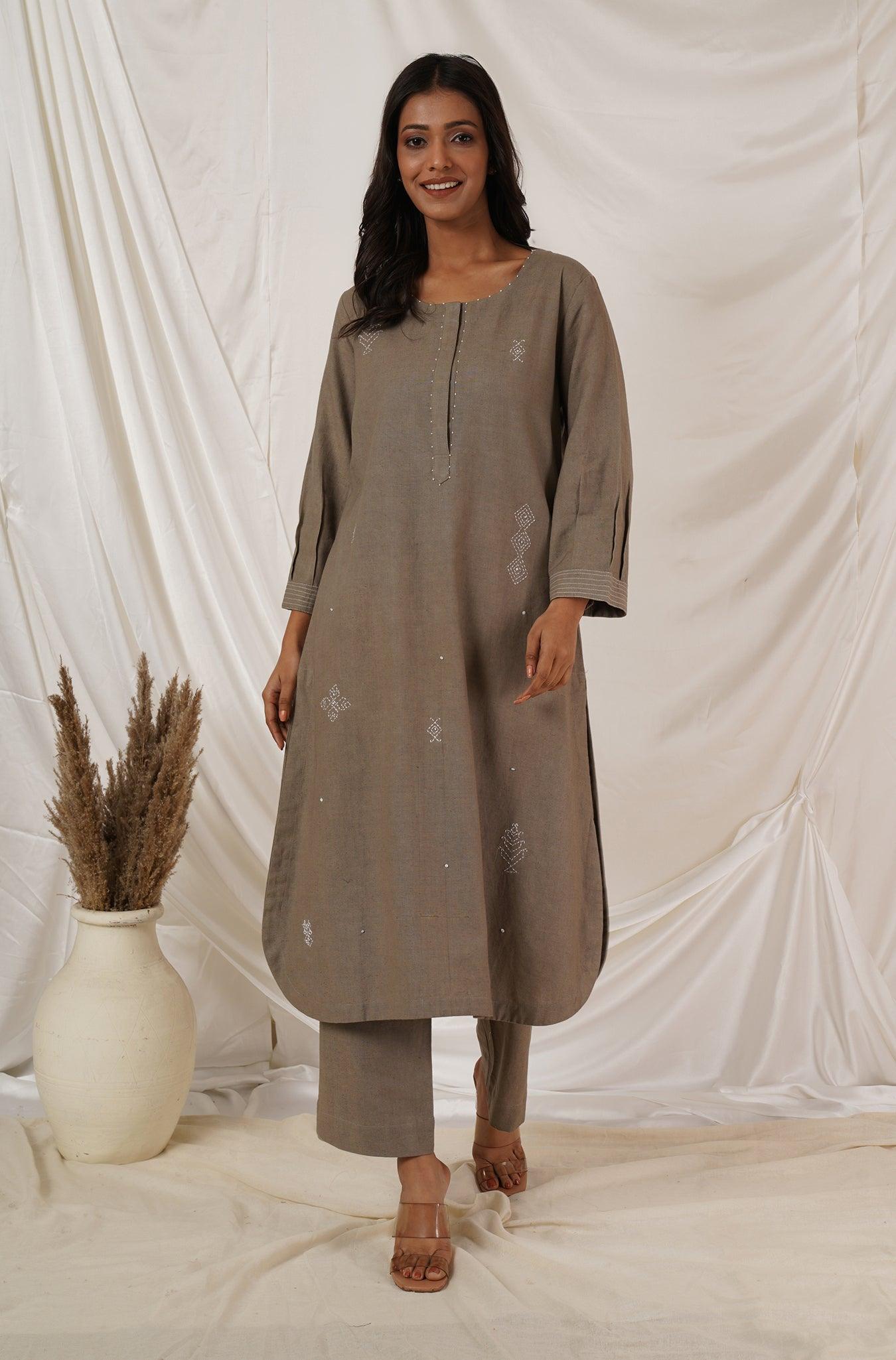 Grey Kurta Coord Set