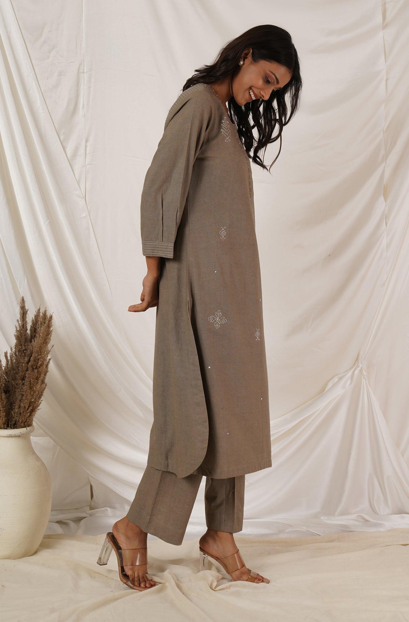 Grey Kurta Coord Set