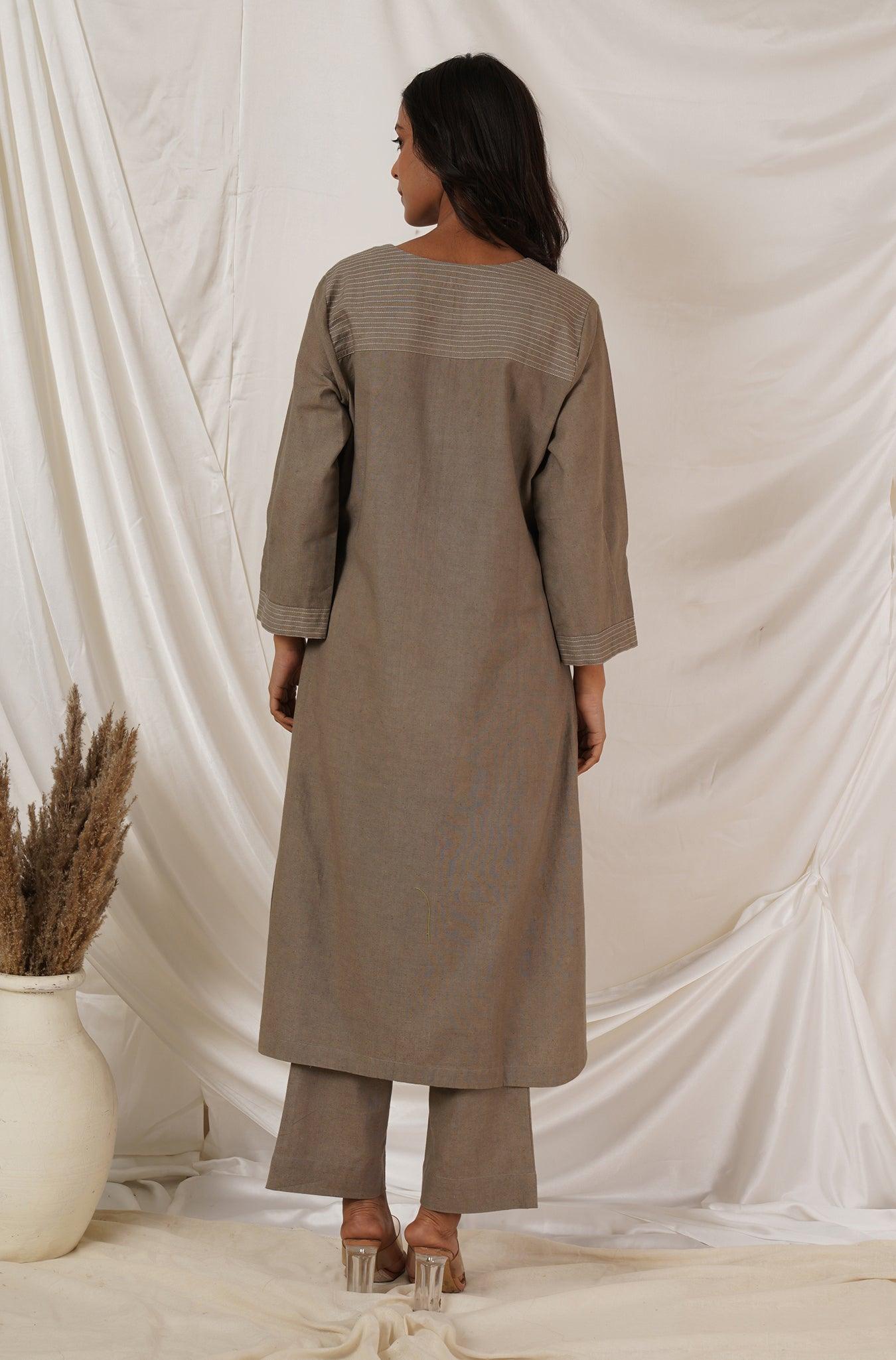 Grey Kurta Coord Set