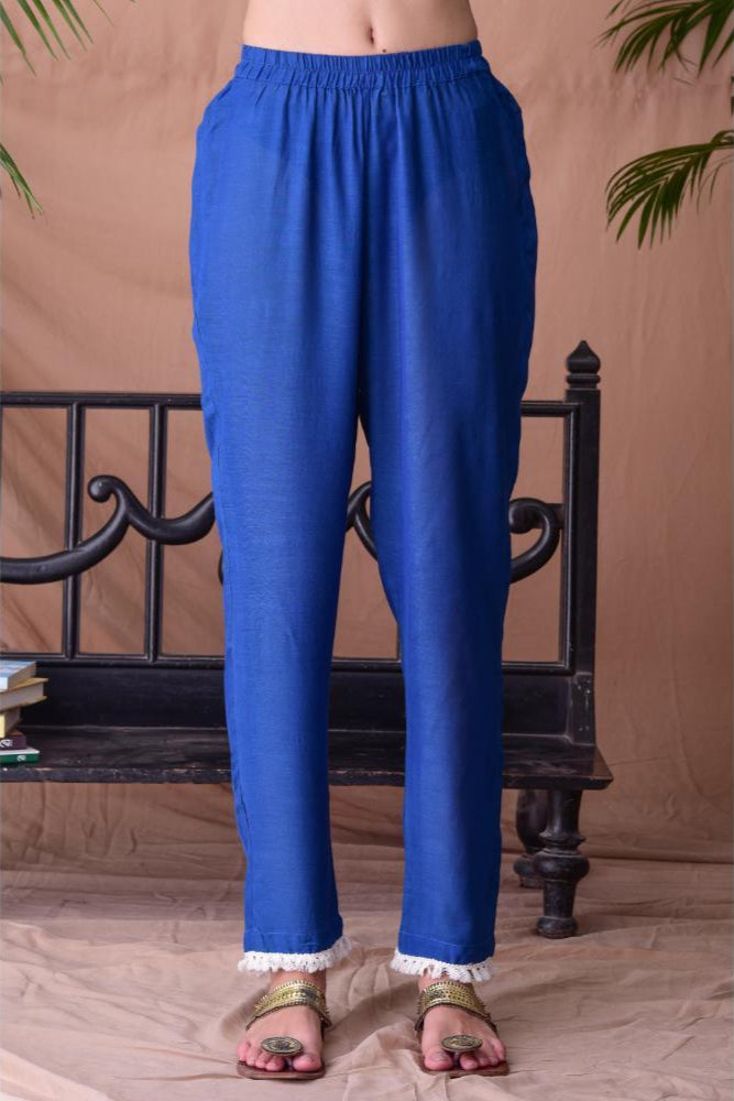 Royal Blue Shibori Dyed Kurta Set