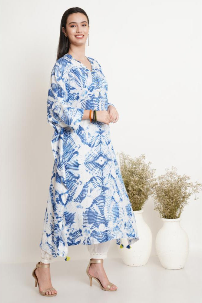Blue Led Tie Dye Kaftan
