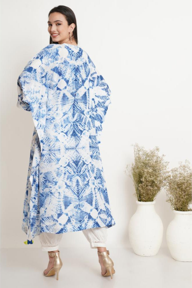 Blue Led Tie Dye Kaftan