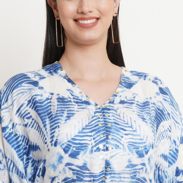 Blue Led Tie Dye Kaftan