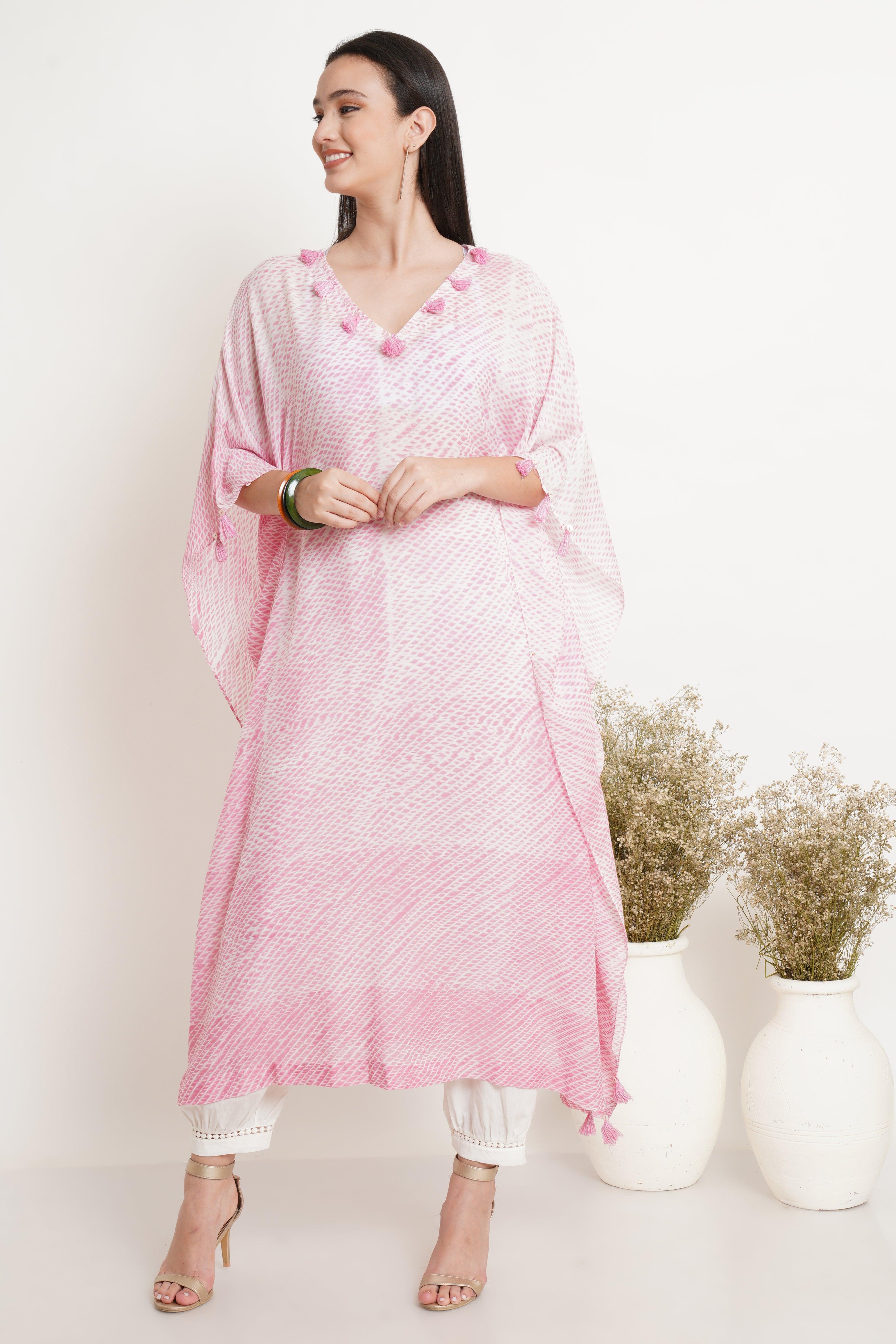 Pink Brick Tie Dye Kaftan