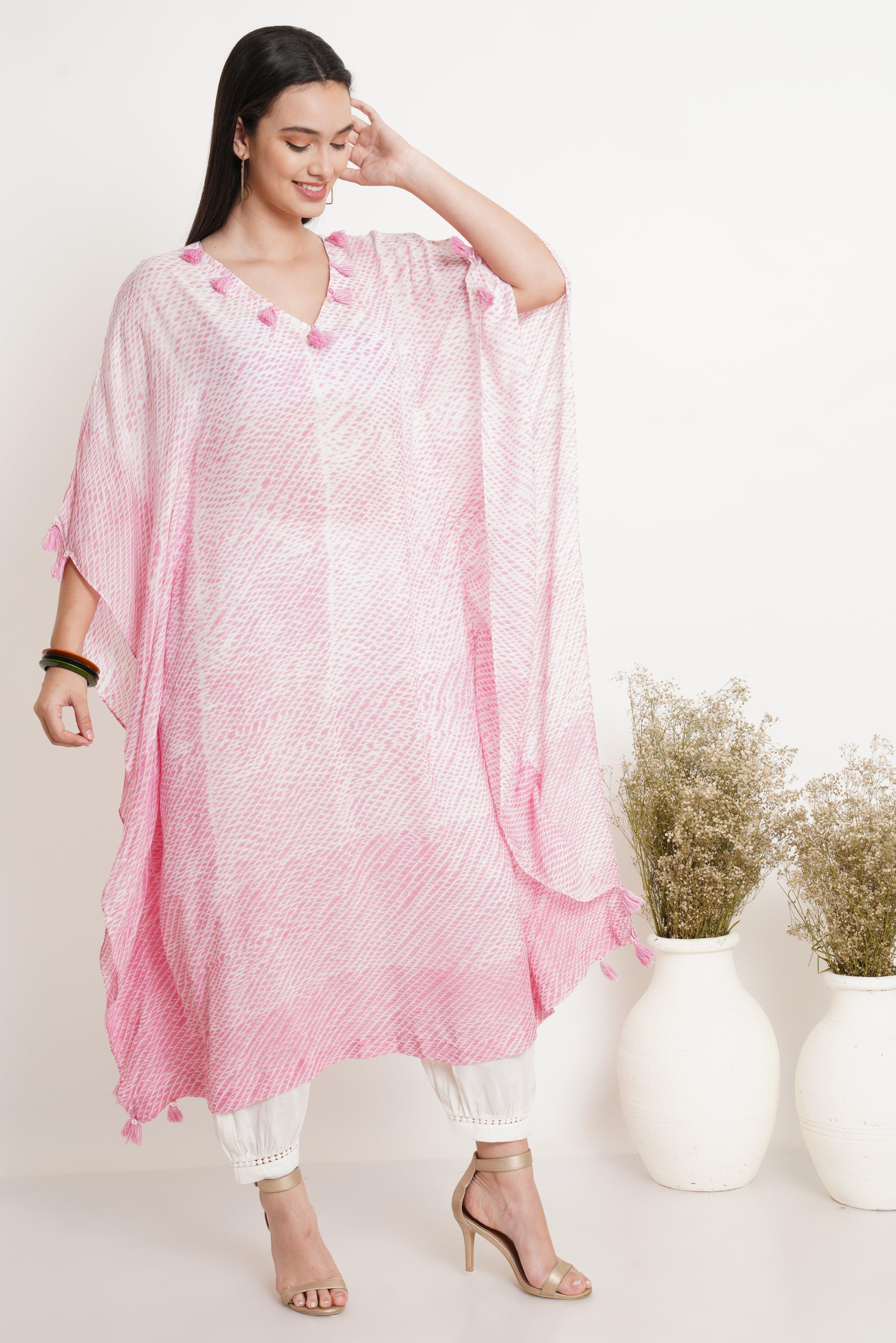 Pink Brick Tie Dye Kaftan