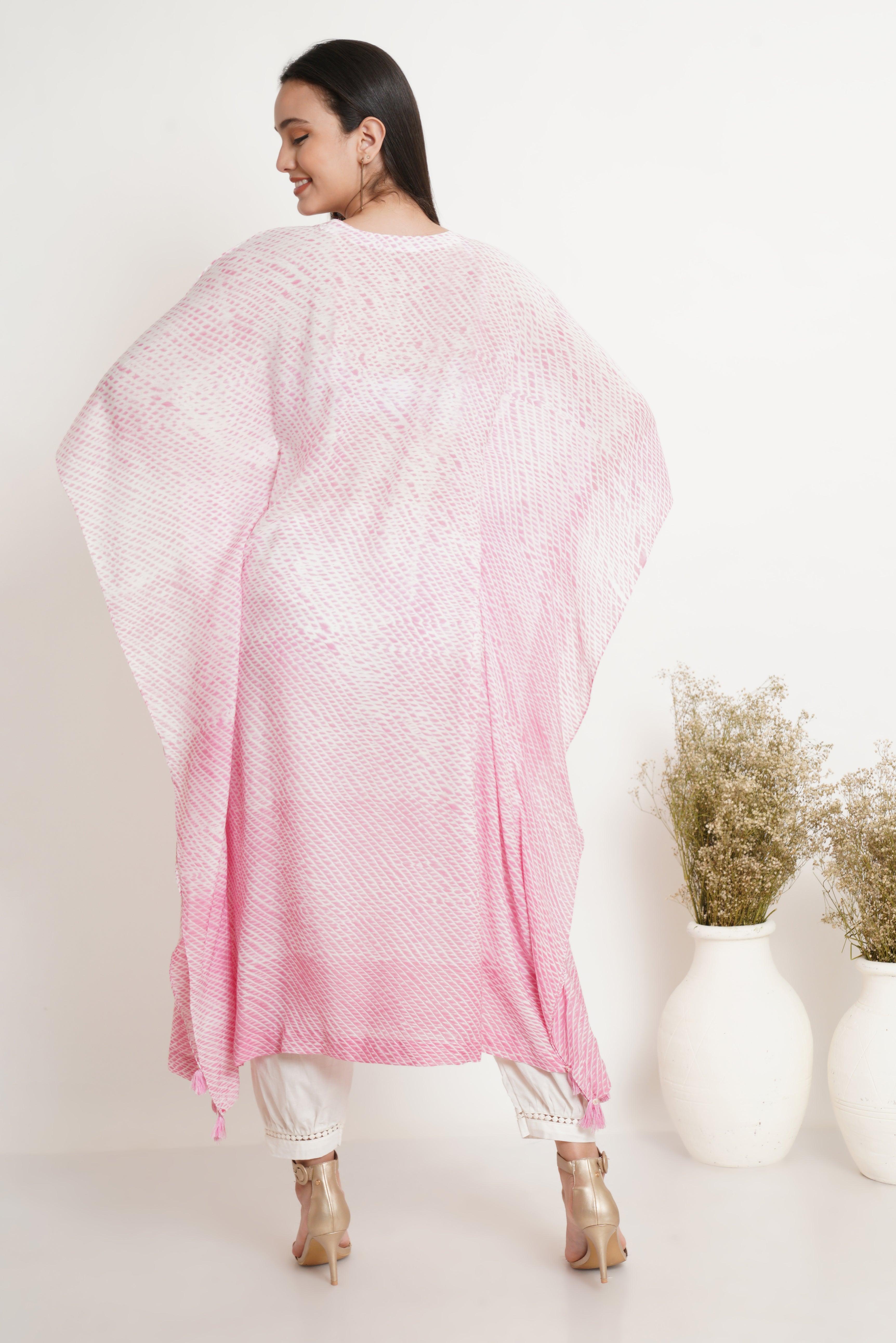Pink Brick Tie Dye Kaftan
