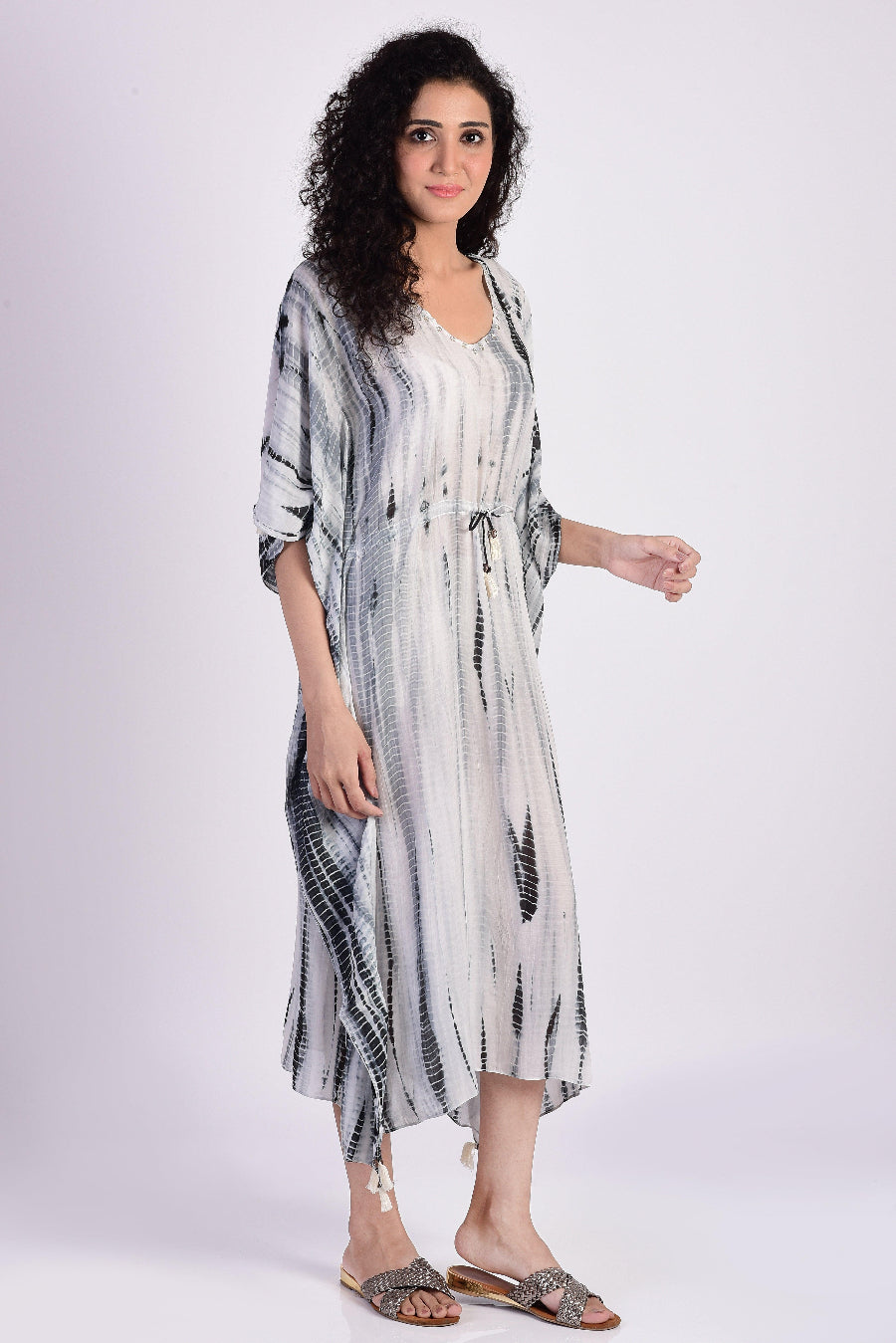 Grey Tie Dye Kaftan