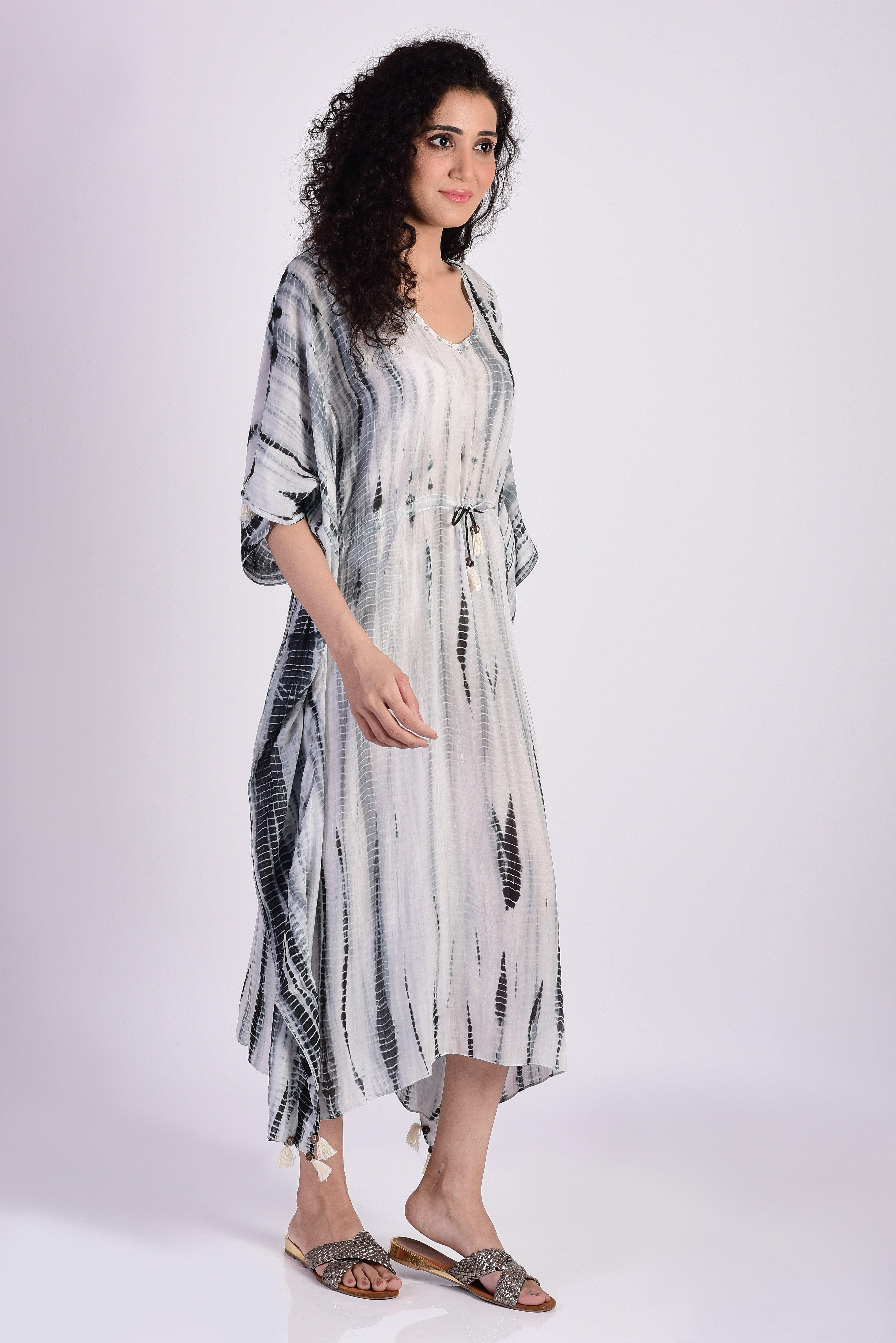 Grey Tie Dye Kaftan