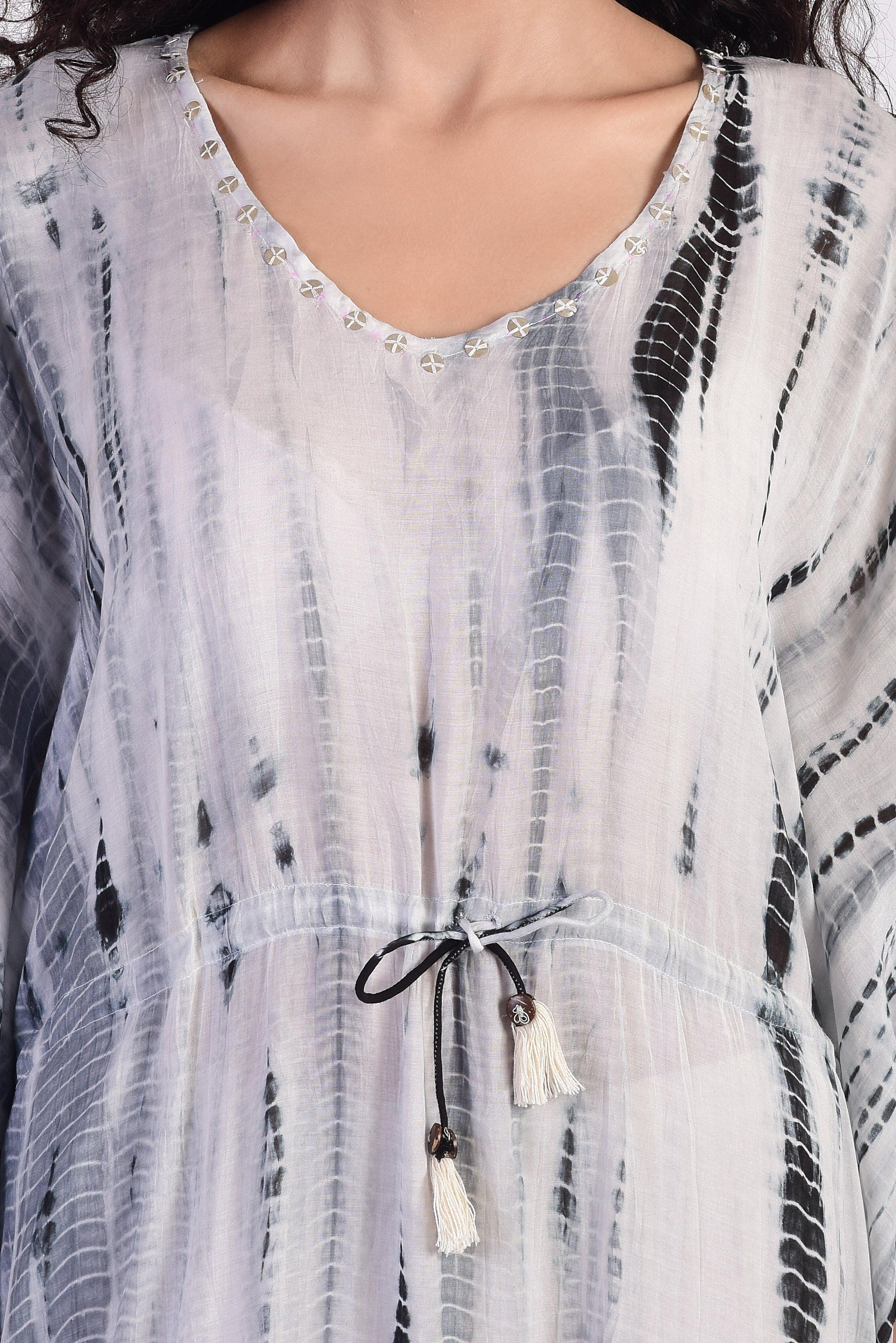 Grey Tie Dye Kaftan