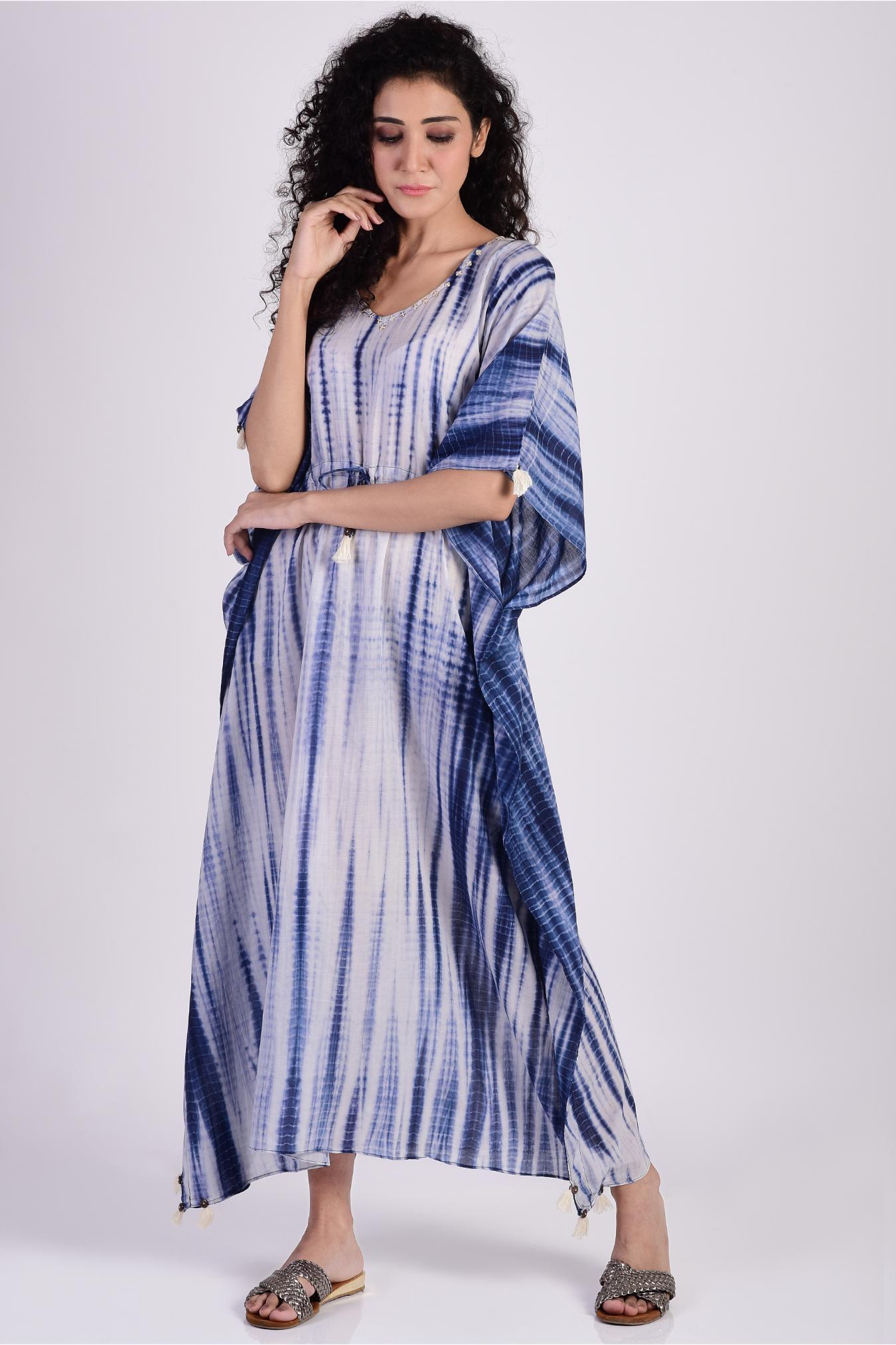 Indigo Blue Tie Dye Kaftan