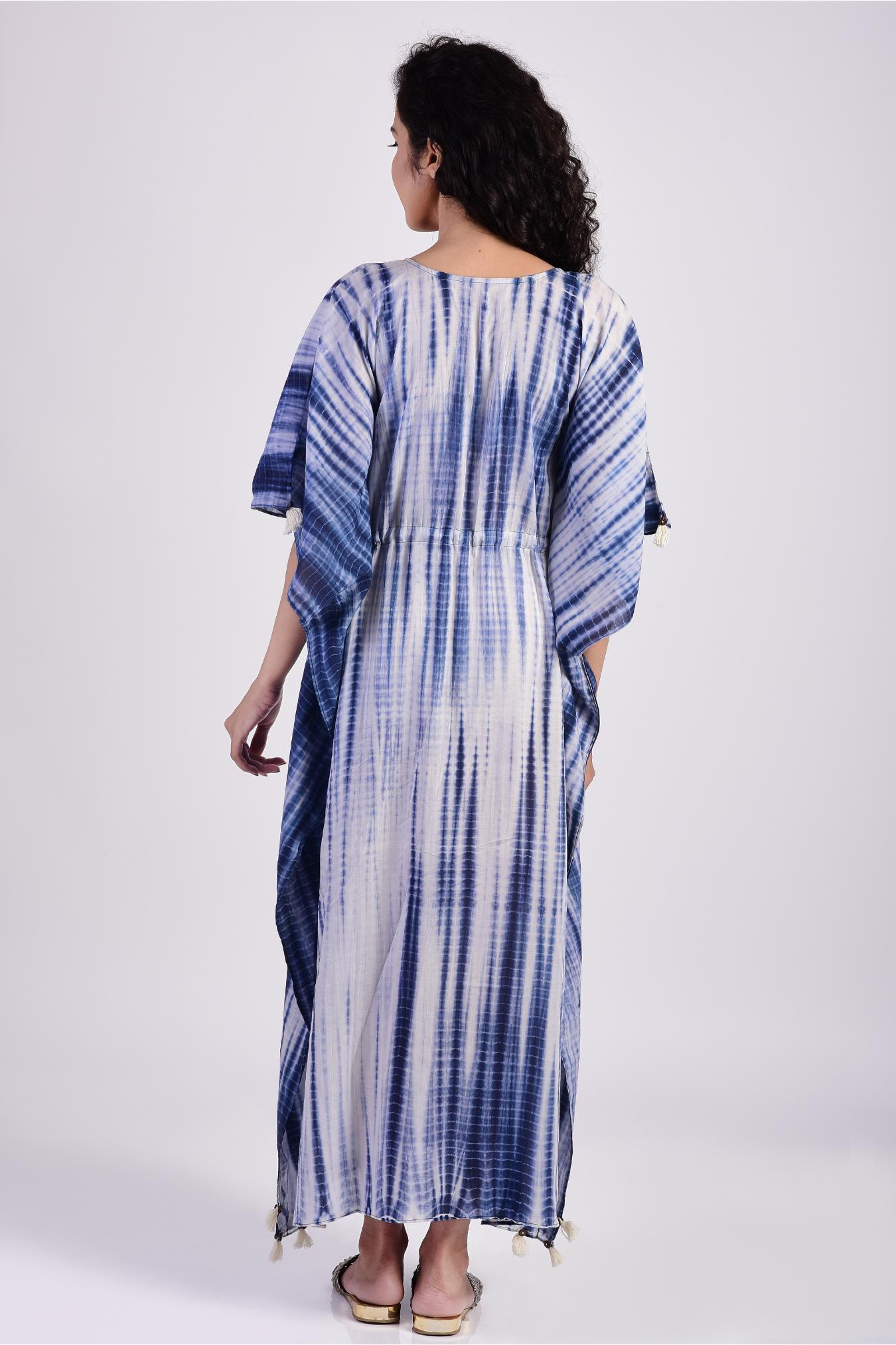 Indigo Blue Tie Dye Kaftan