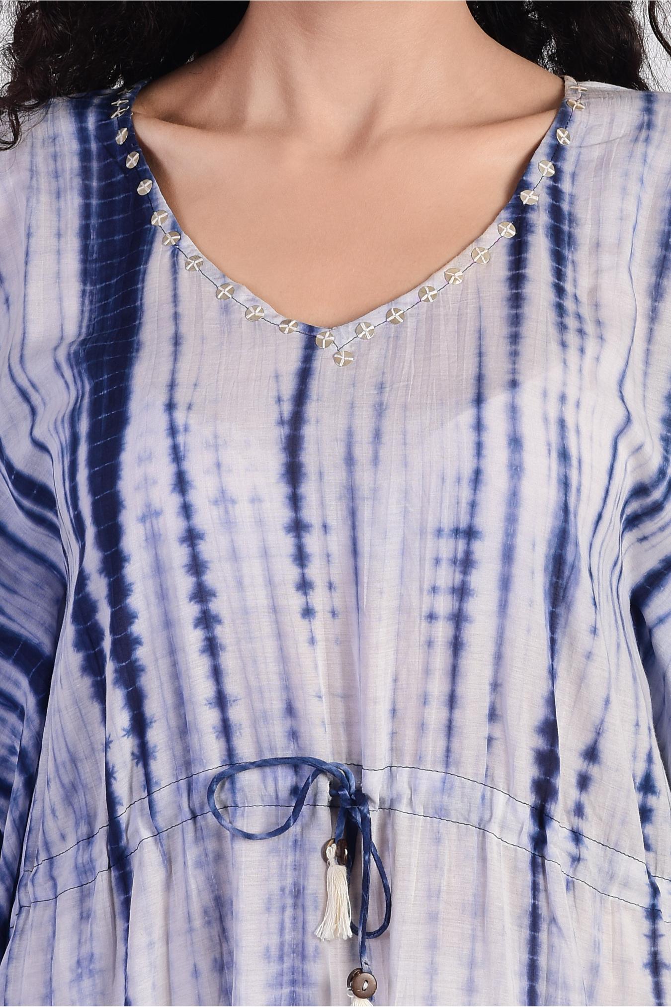 Indigo Blue Tie Dye Kaftan