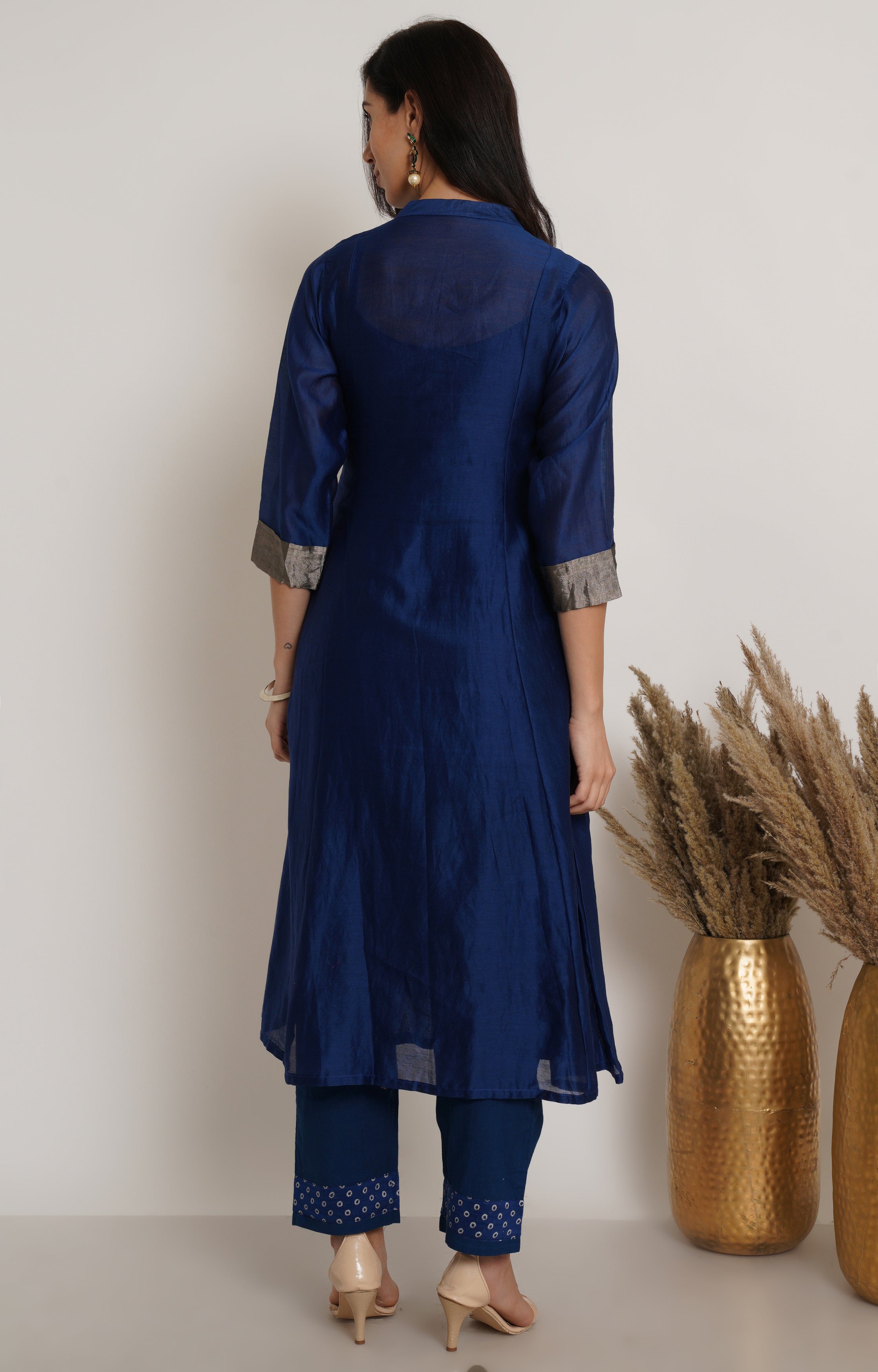 Blue Chanderi Kurta Set of 2