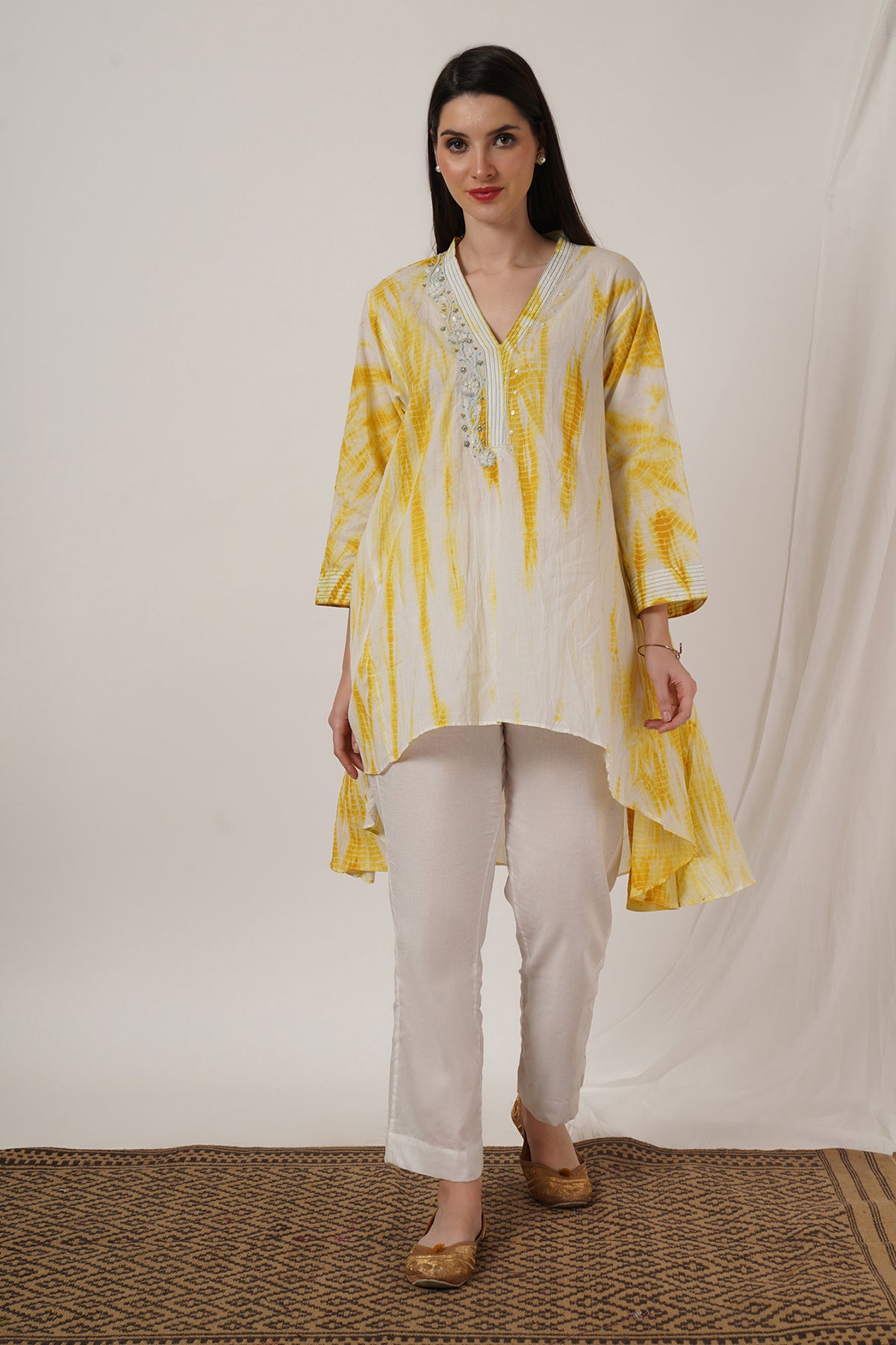 Mustard Yellow Tie Dye Tunic set of 2