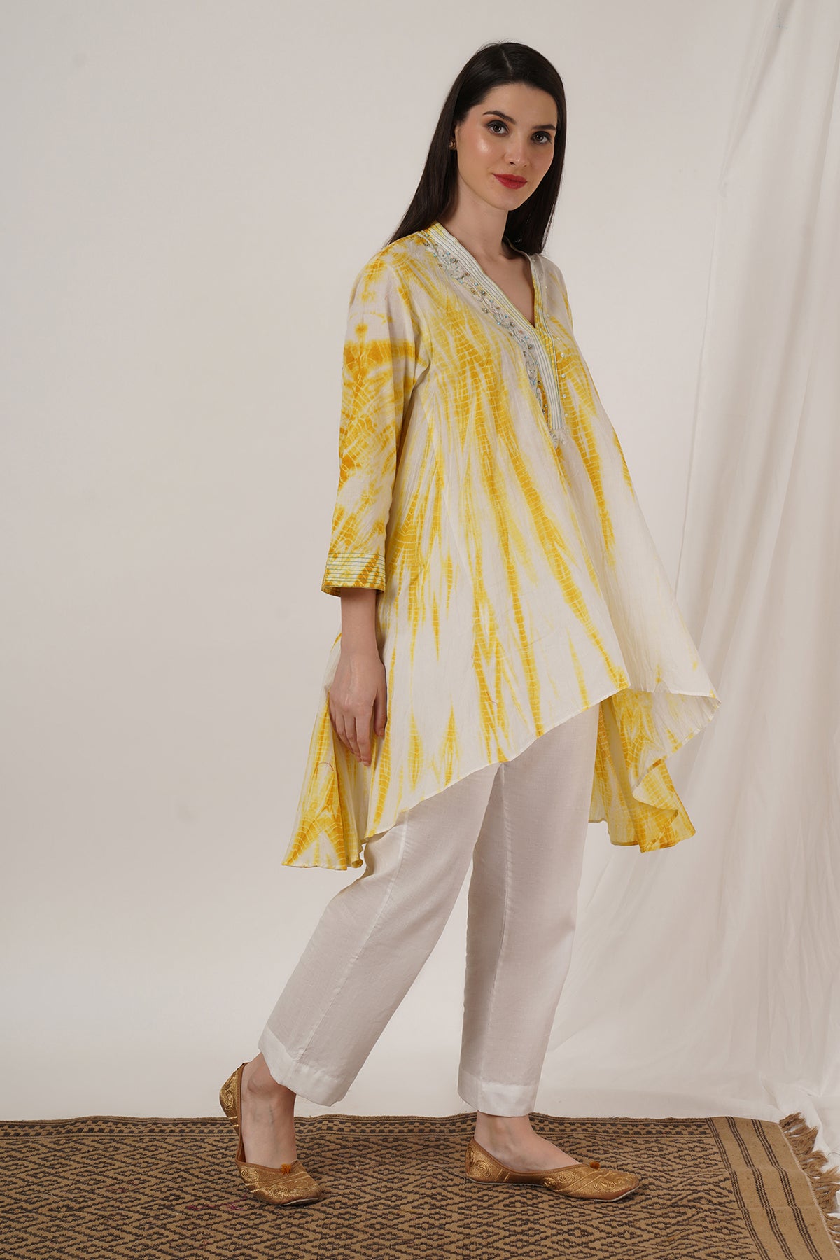 Mustard Yellow Tie Dye Tunic set of 2