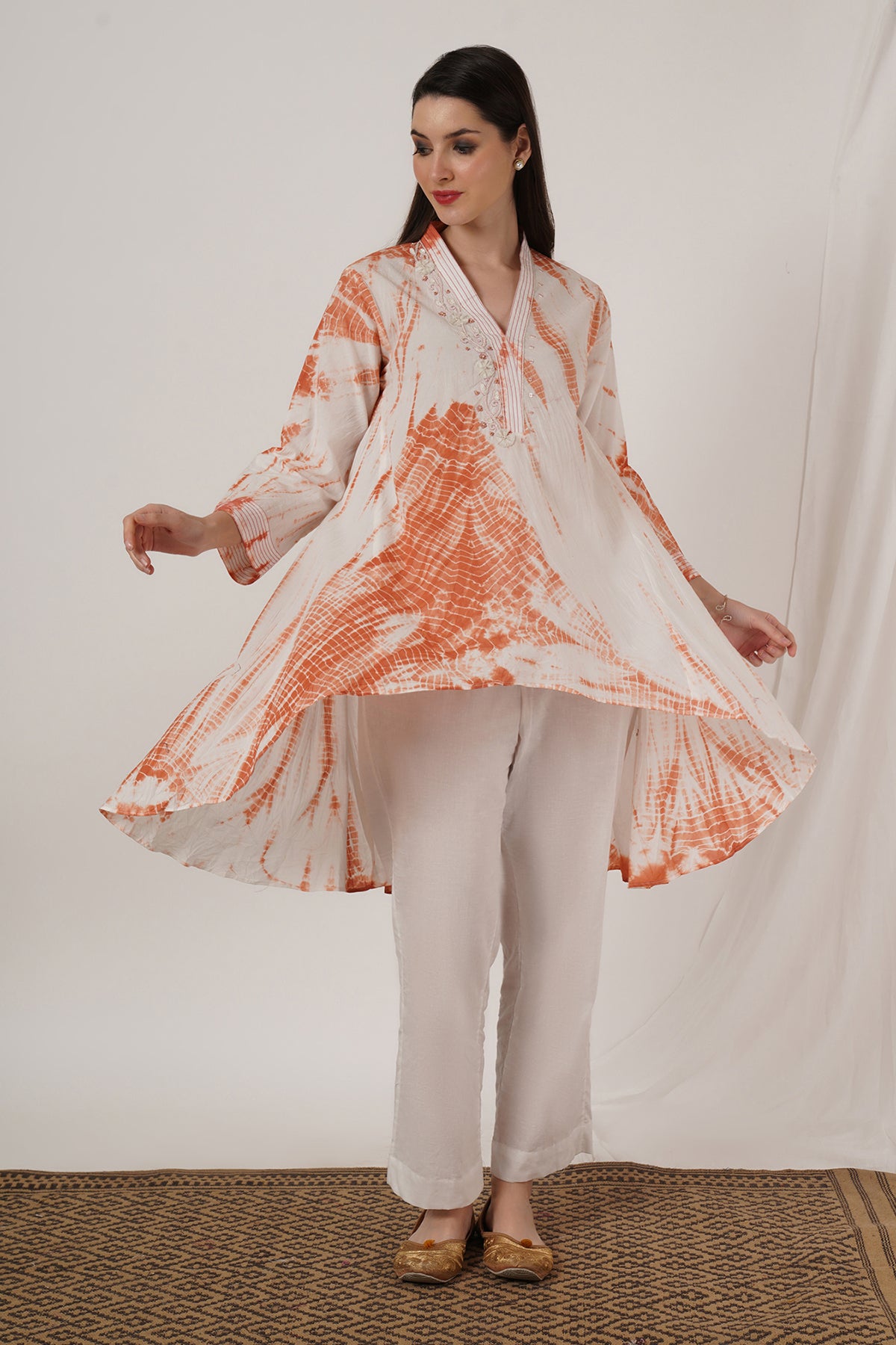 Peach Tie Dye Tunic Set Of 2