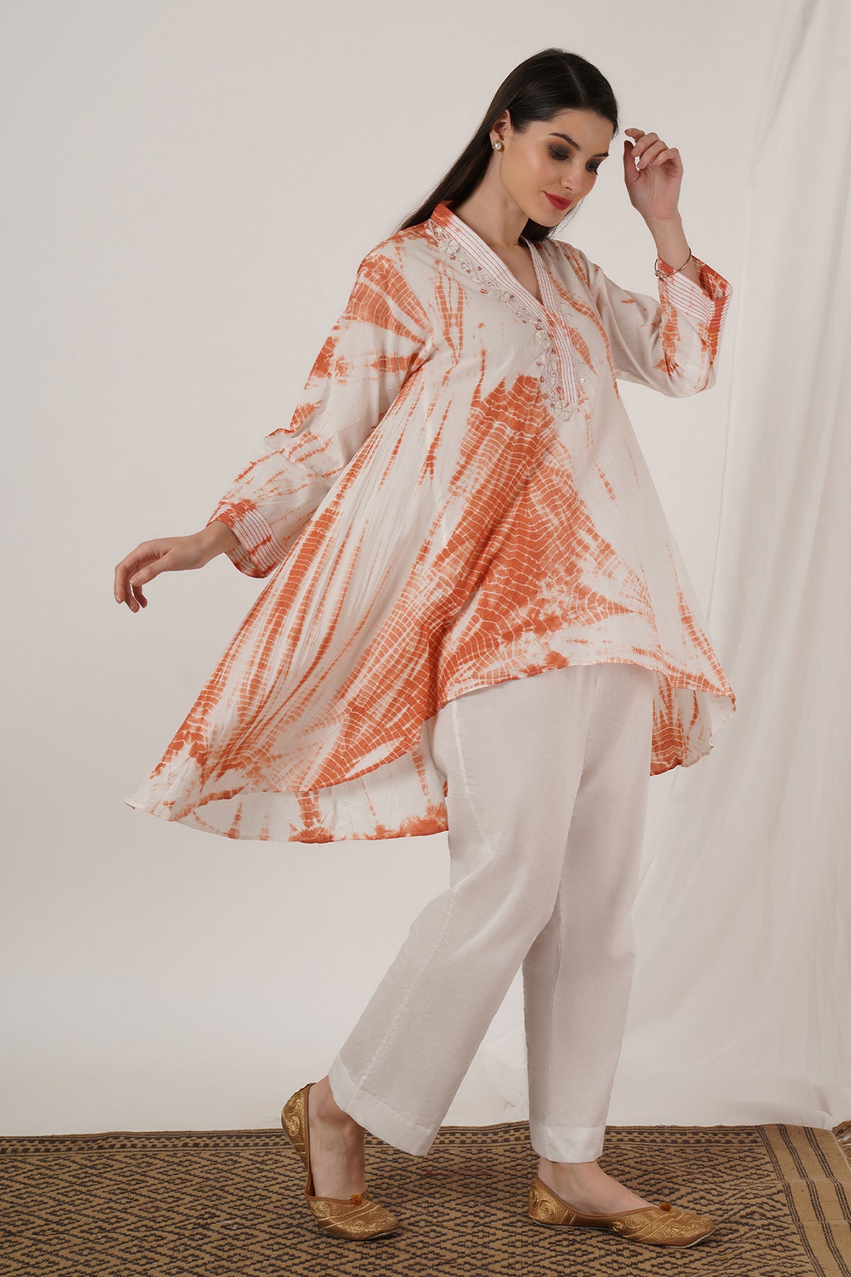 Peach Tie Dye Tunic Set Of 2