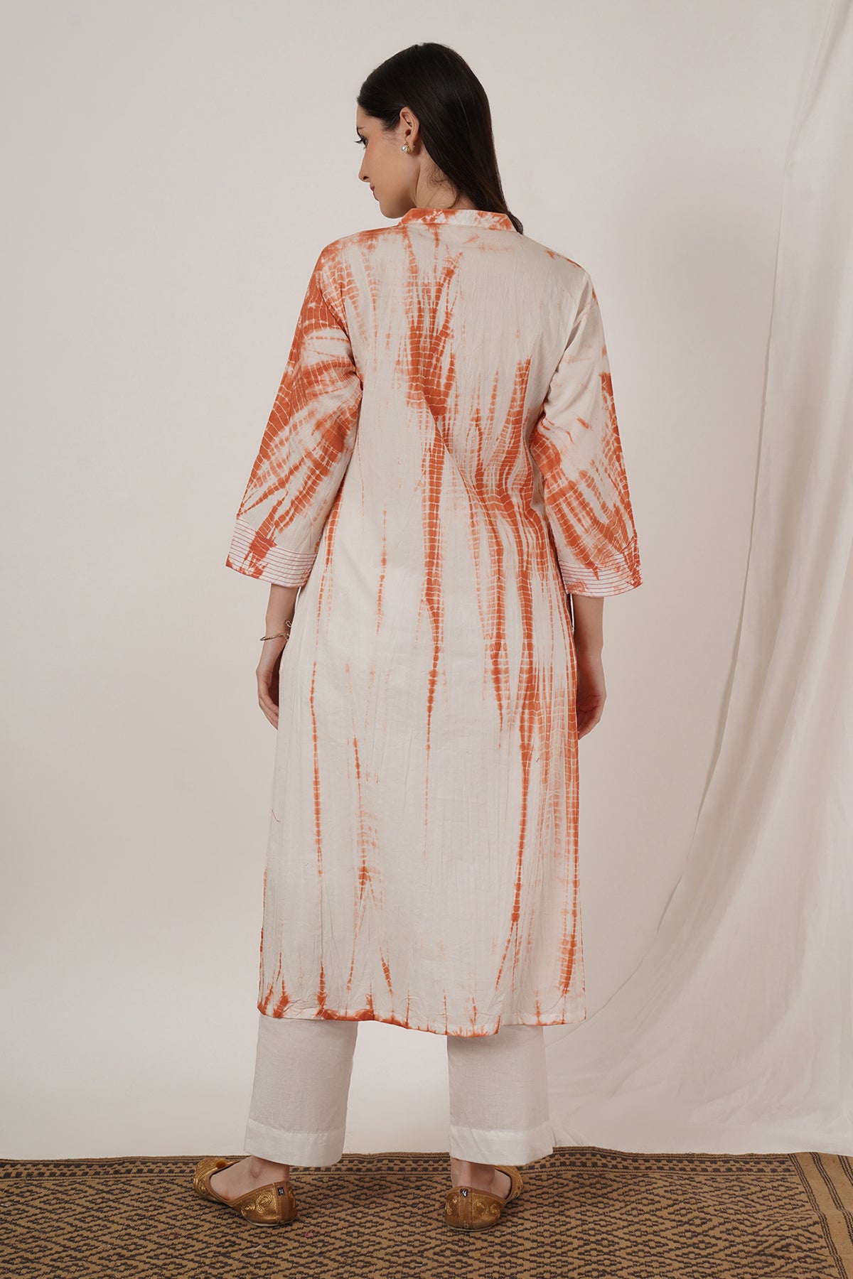 Peach Tie Dye Kurta set of 2