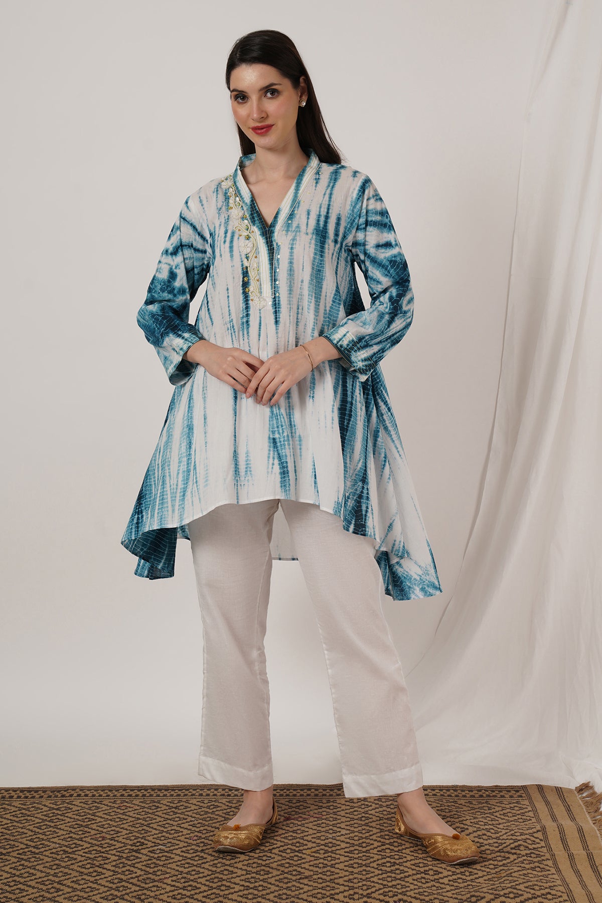 Indigo Blue Tie Dye Tunic set of 2