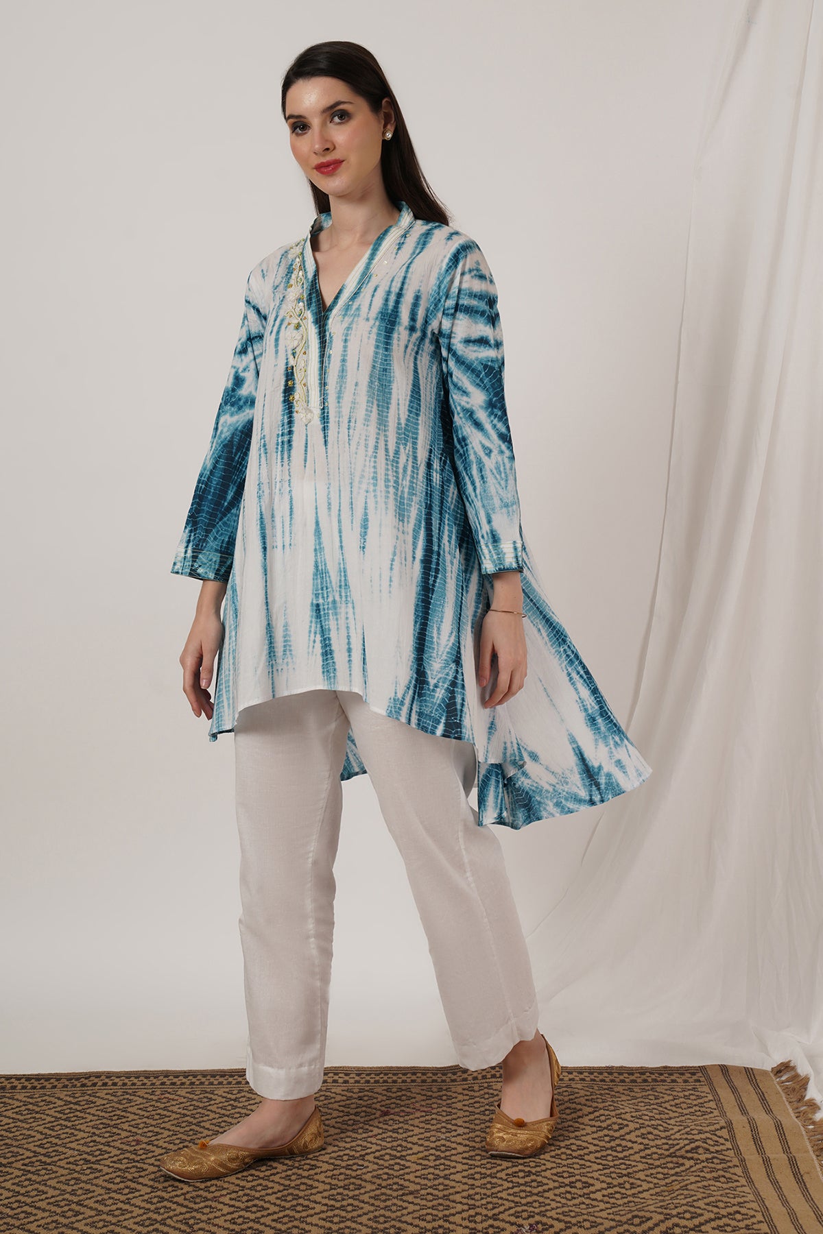 Indigo Blue Tie Dye Tunic set of 2