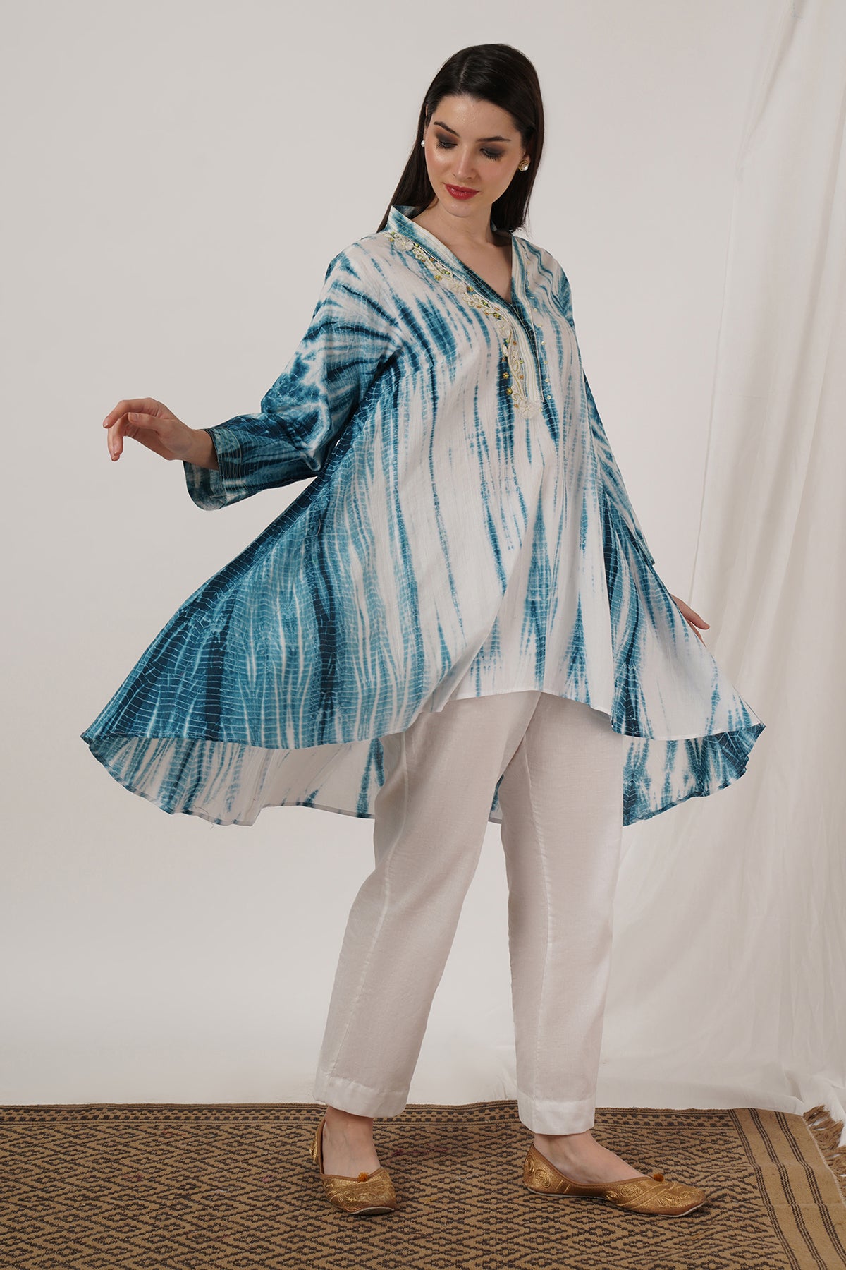 Indigo Blue Tie Dye Tunic set of 2
