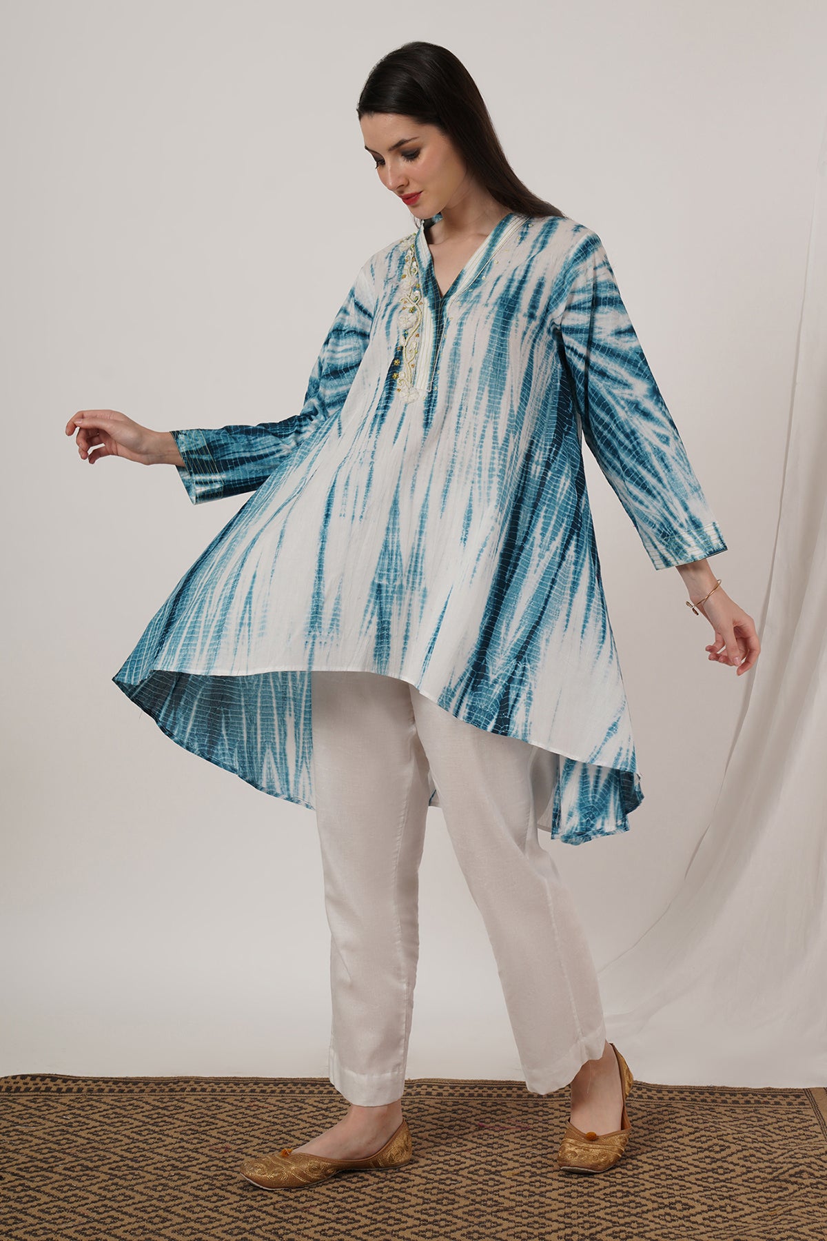 Indigo Blue Tie Dye Tunic set of 2