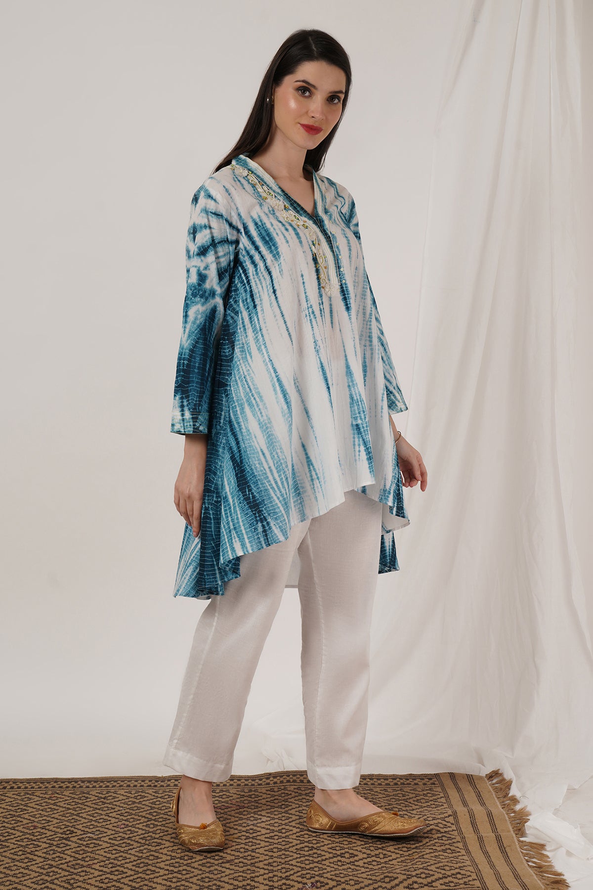 Indigo Blue Tie Dye Tunic set of 2