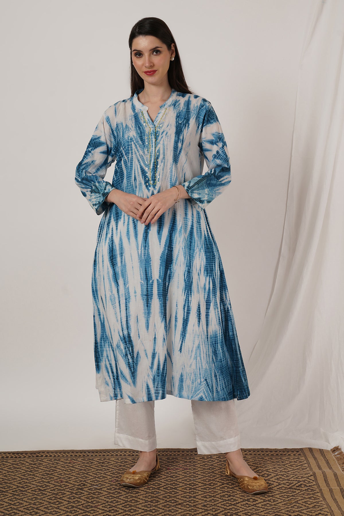 Indigo Blue Tie Dye Kurta Set of 2