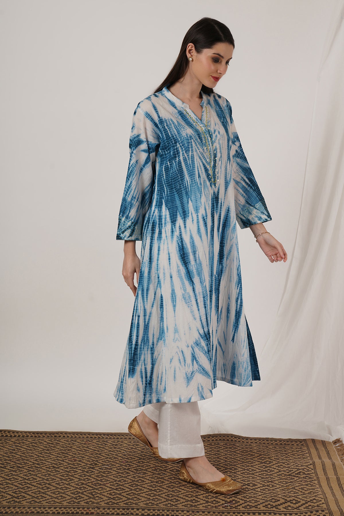 Indigo Blue Tie Dye Kurta Set of 2
