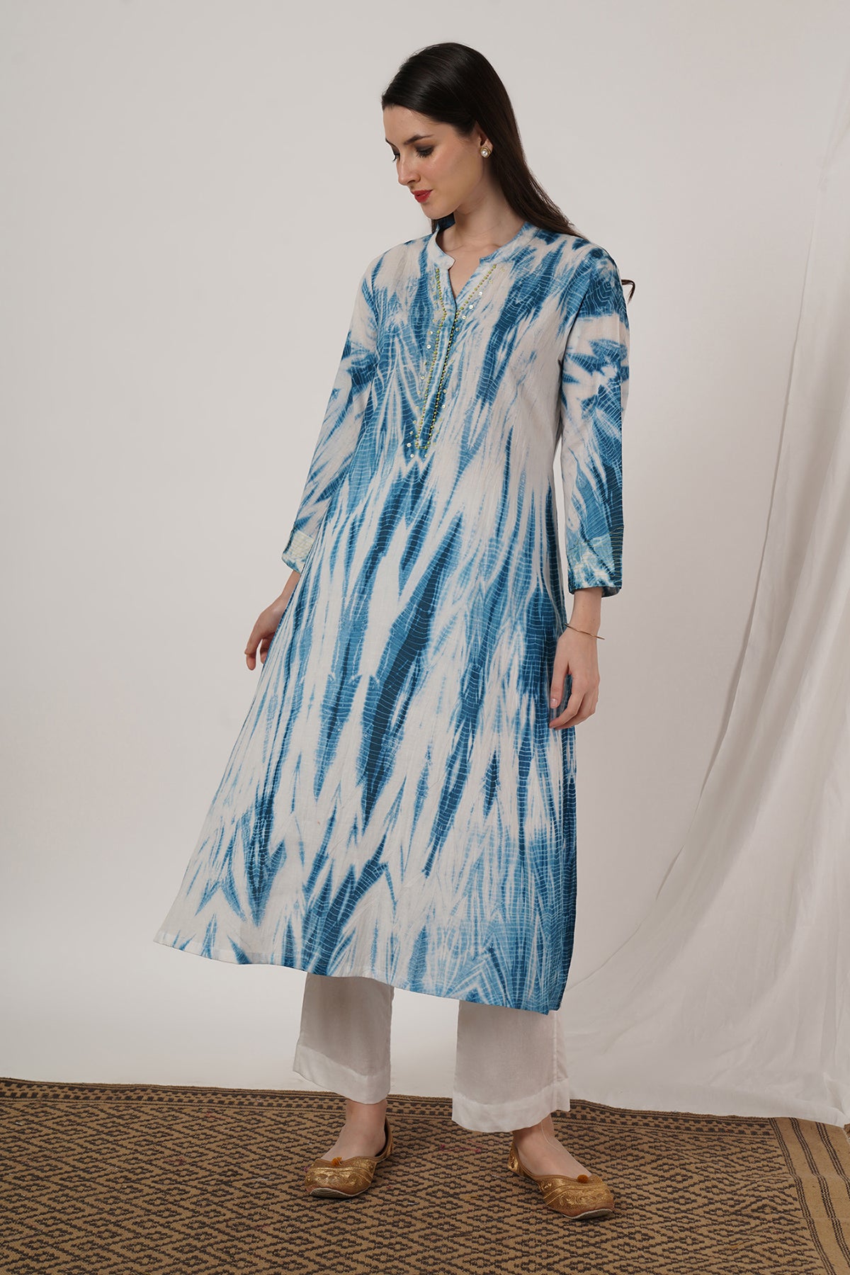 Indigo Blue Tie Dye Kurta Set of 2