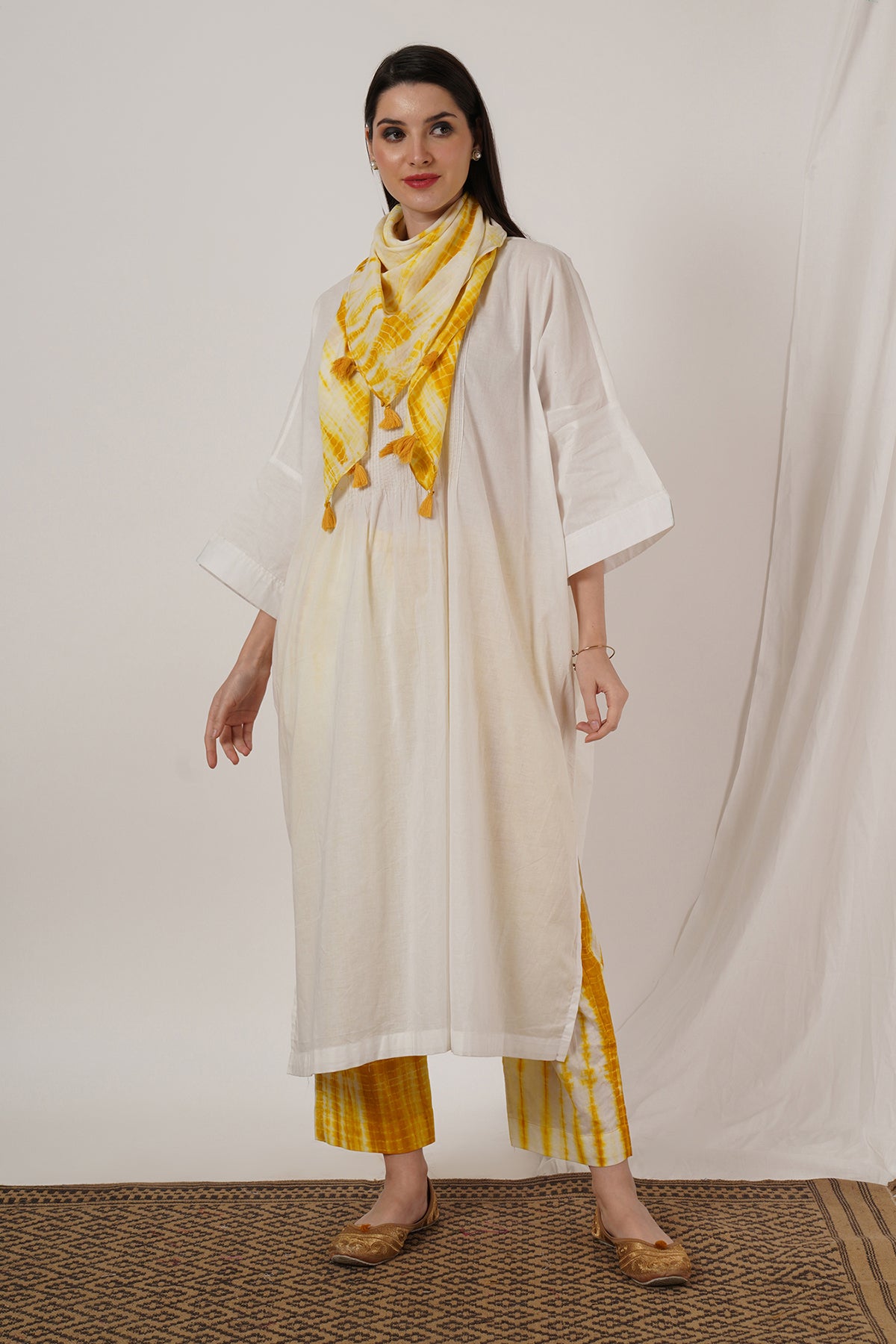 Mustard Tie Dye Stole