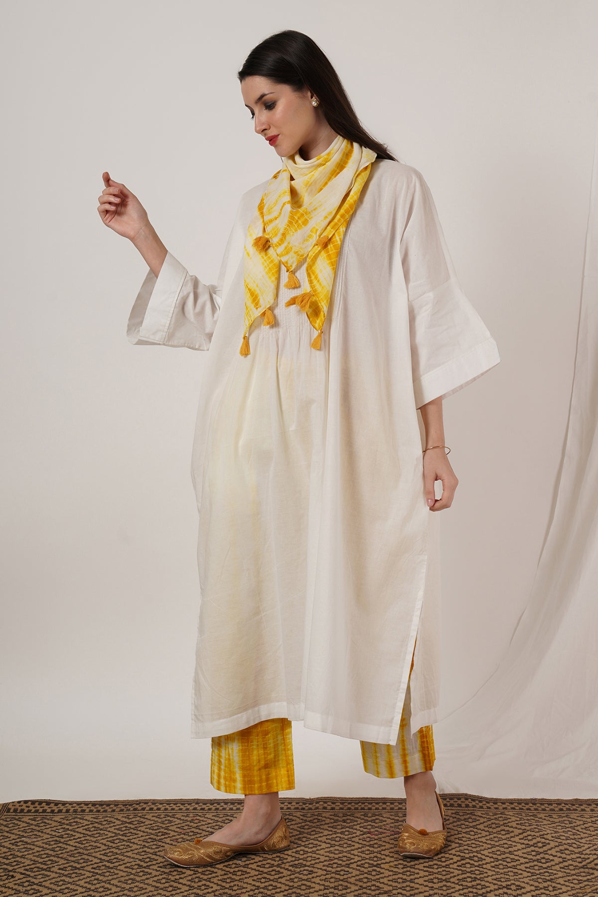 Mustard Tie Dye Stole
